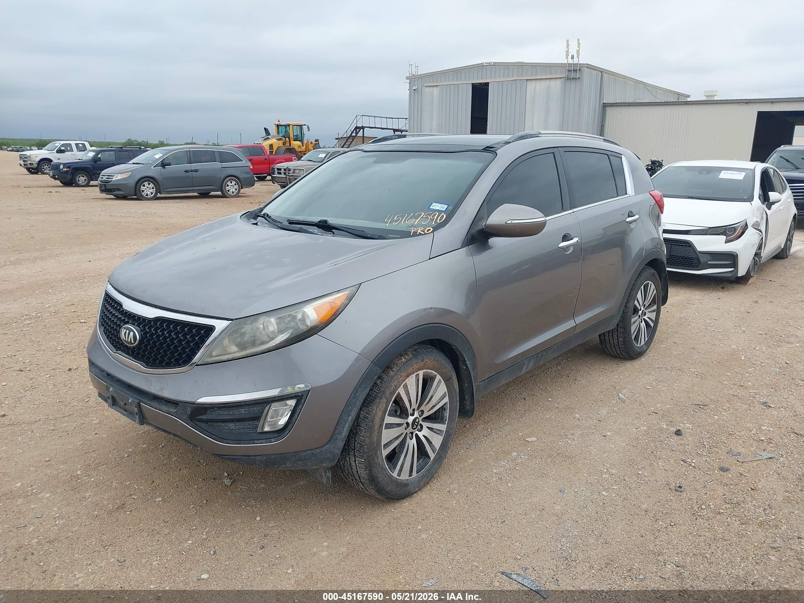 2014 Kia Sportage Ex Gray vin: KNDPC3AC9E7563613