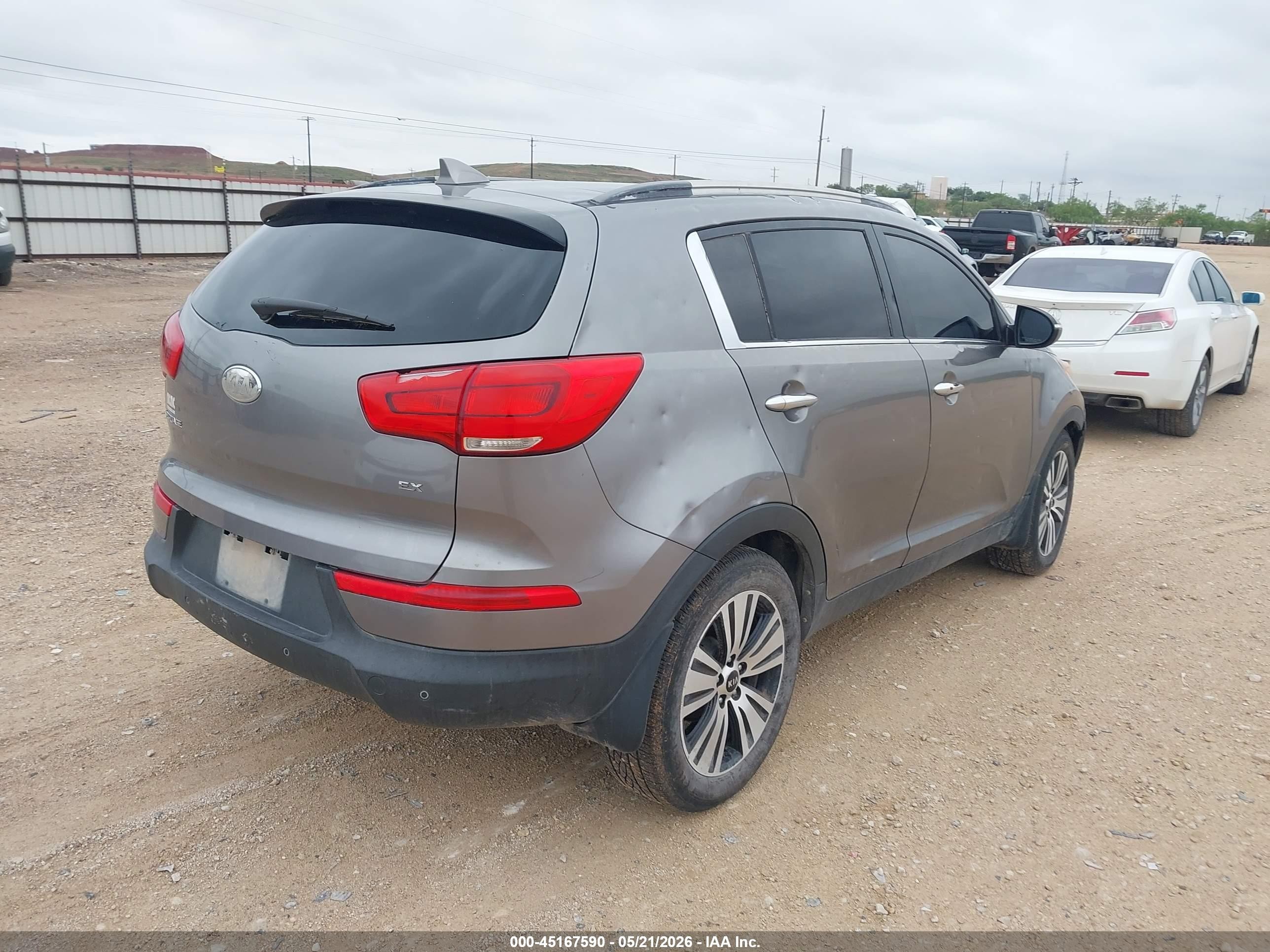 2014 Kia Sportage Ex Gray vin: KNDPC3AC9E7563613