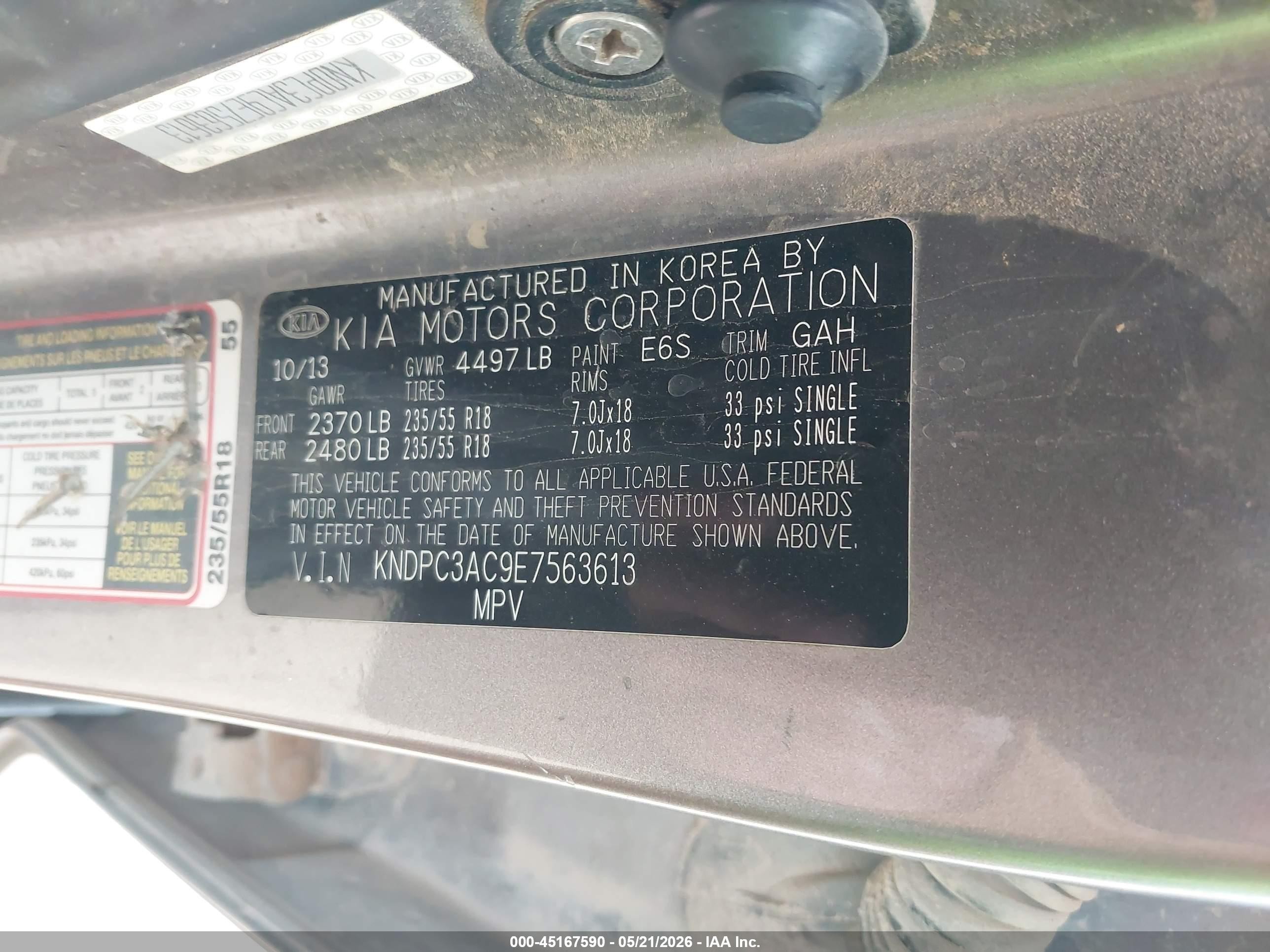 2014 Kia Sportage Ex Gray vin: KNDPC3AC9E7563613