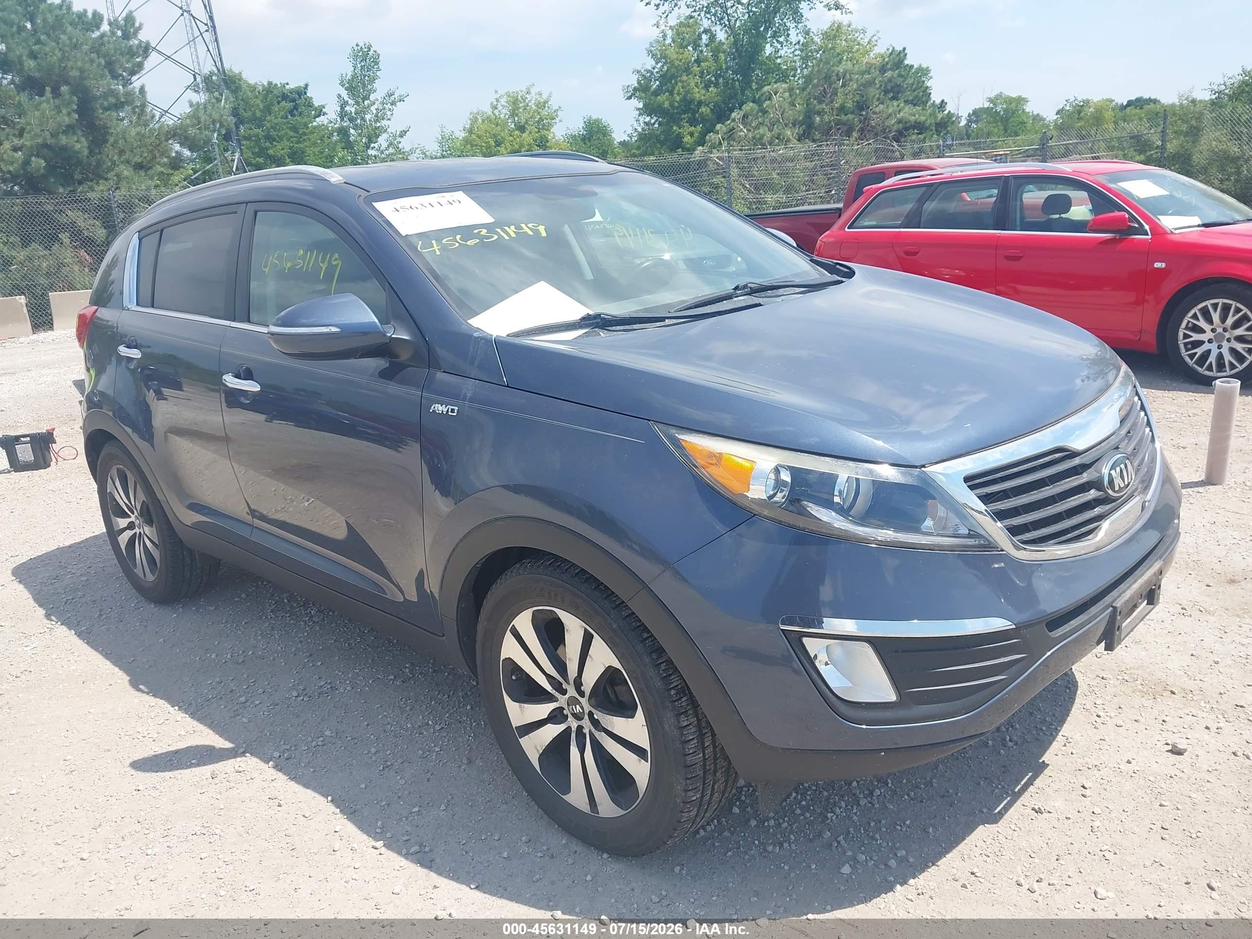 2013 Kia Sportage Ex Gray vin: KNDPCCA20D7364326
