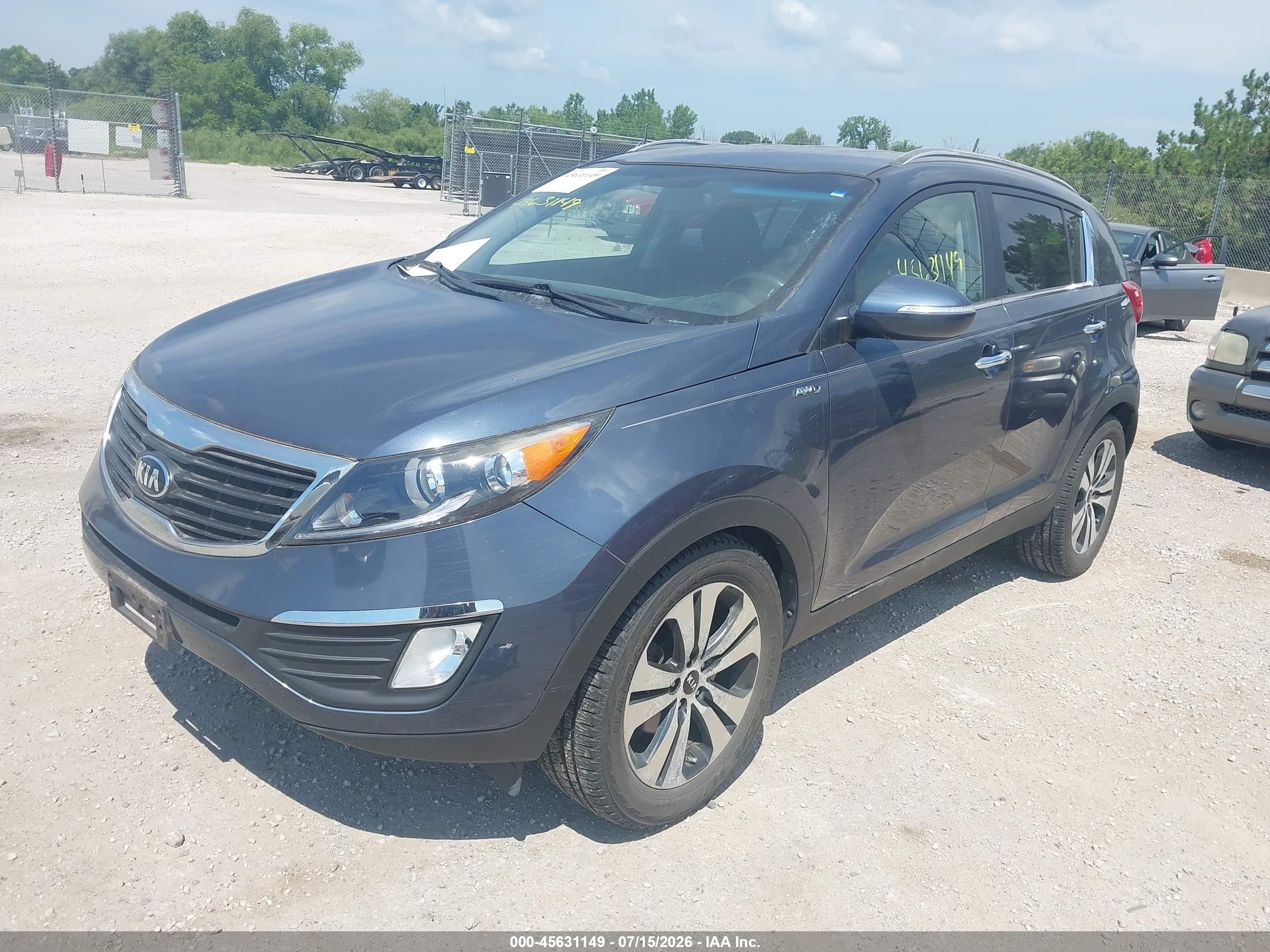 2013 Kia Sportage Ex Gray vin: KNDPCCA20D7364326