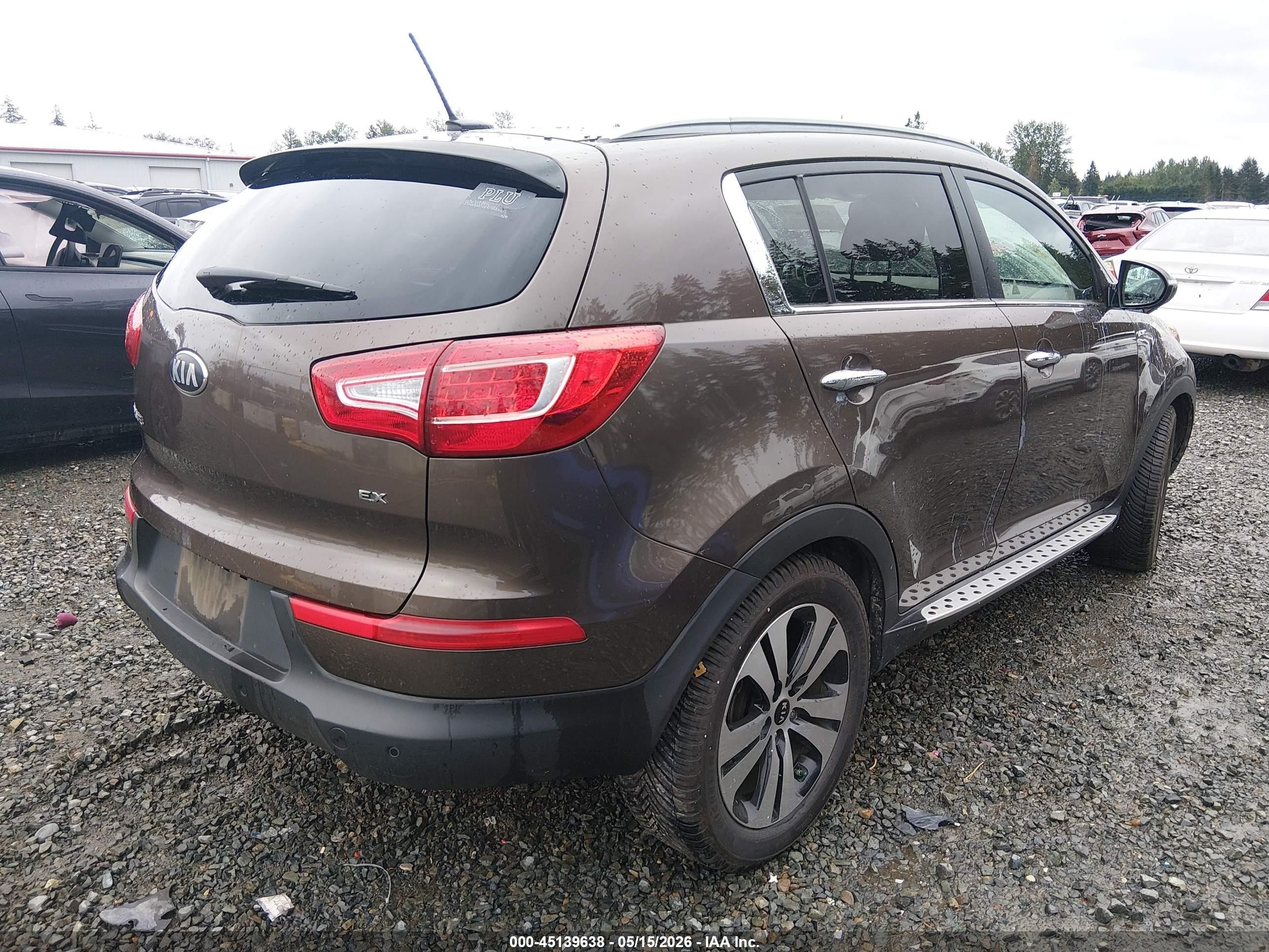 2013 Kia Sportage Ex Brown vin: KNDPCCA20D7433547