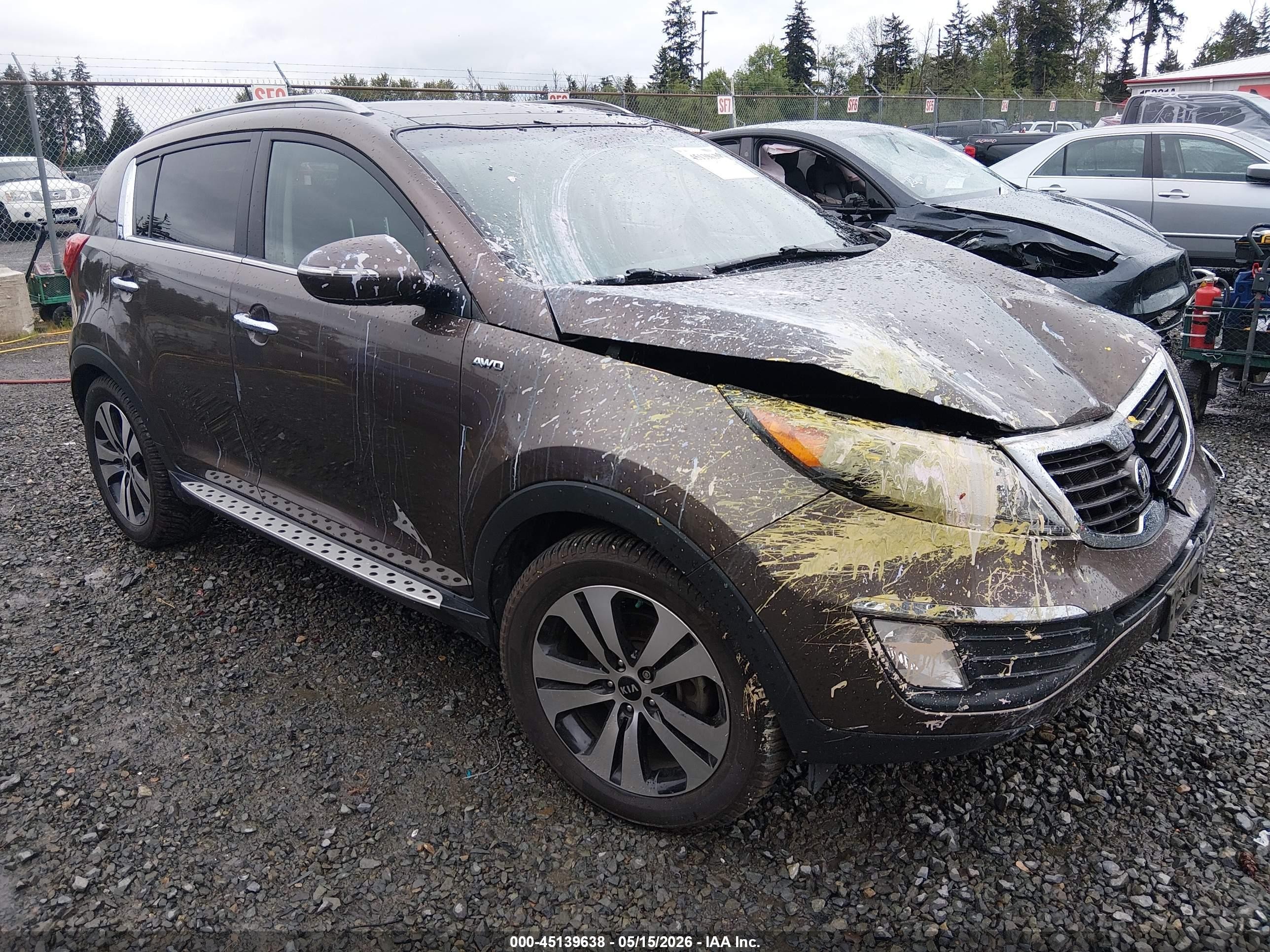 2013 Kia Sportage Ex Brown vin: KNDPCCA20D7433547