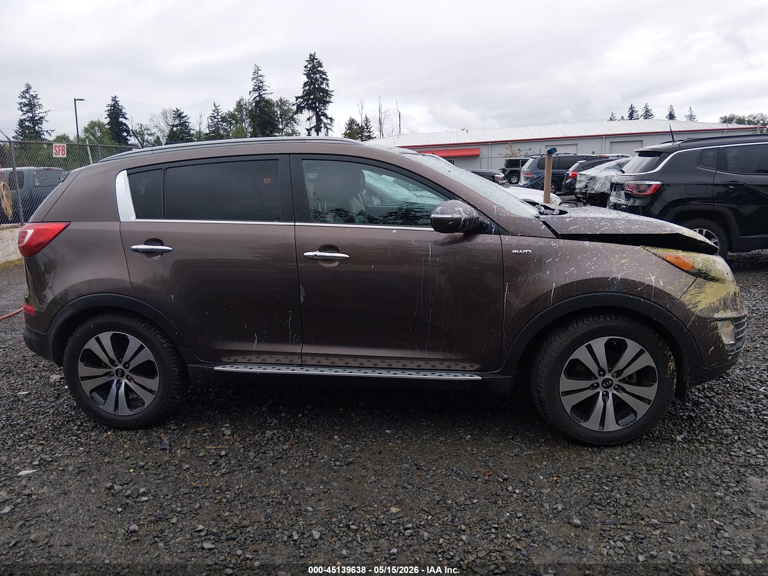 2013 Kia Sportage Ex Brown vin: KNDPCCA20D7433547
