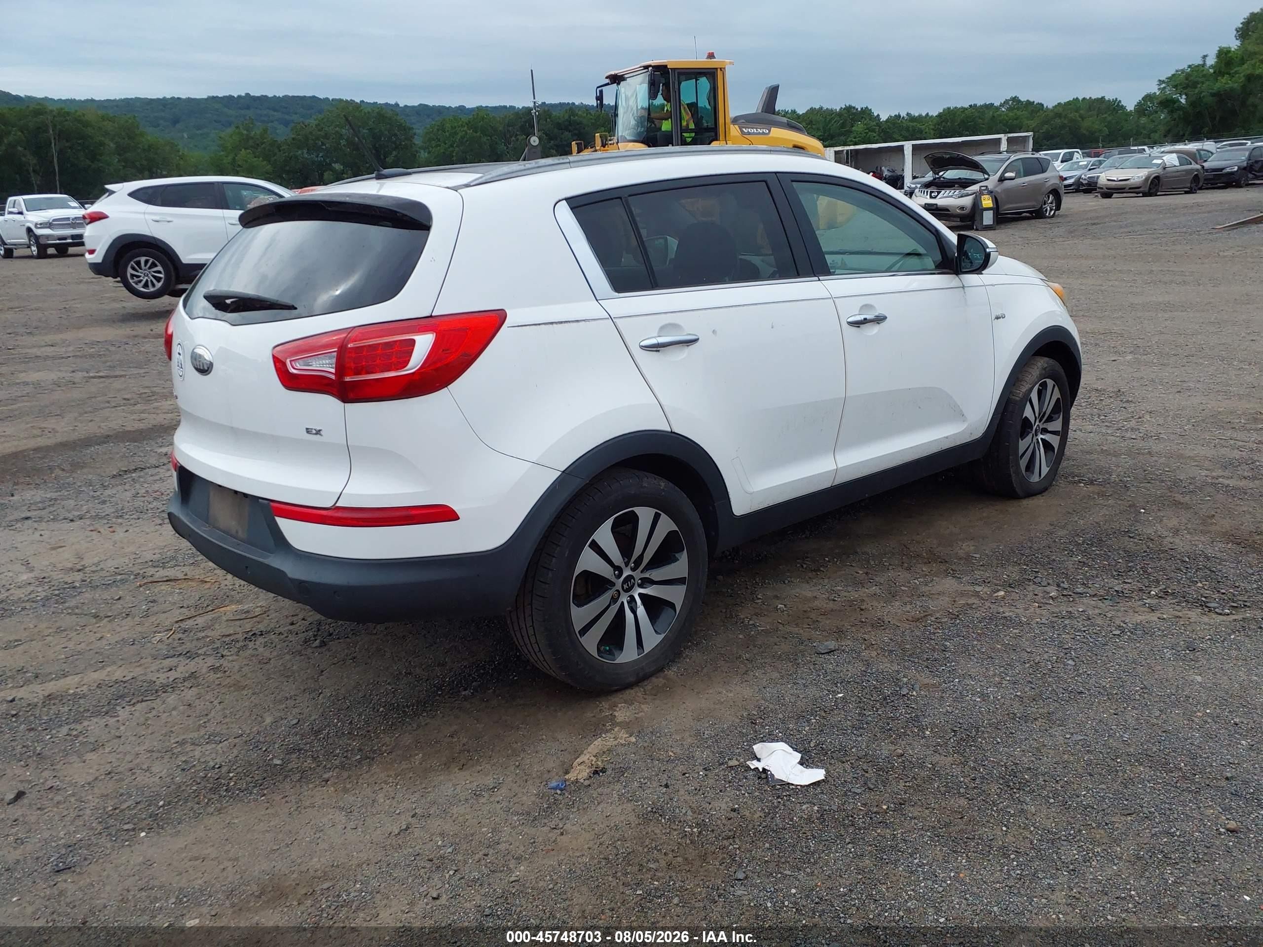 2013 Kia Sportage Ex White vin: KNDPCCA21D7438367