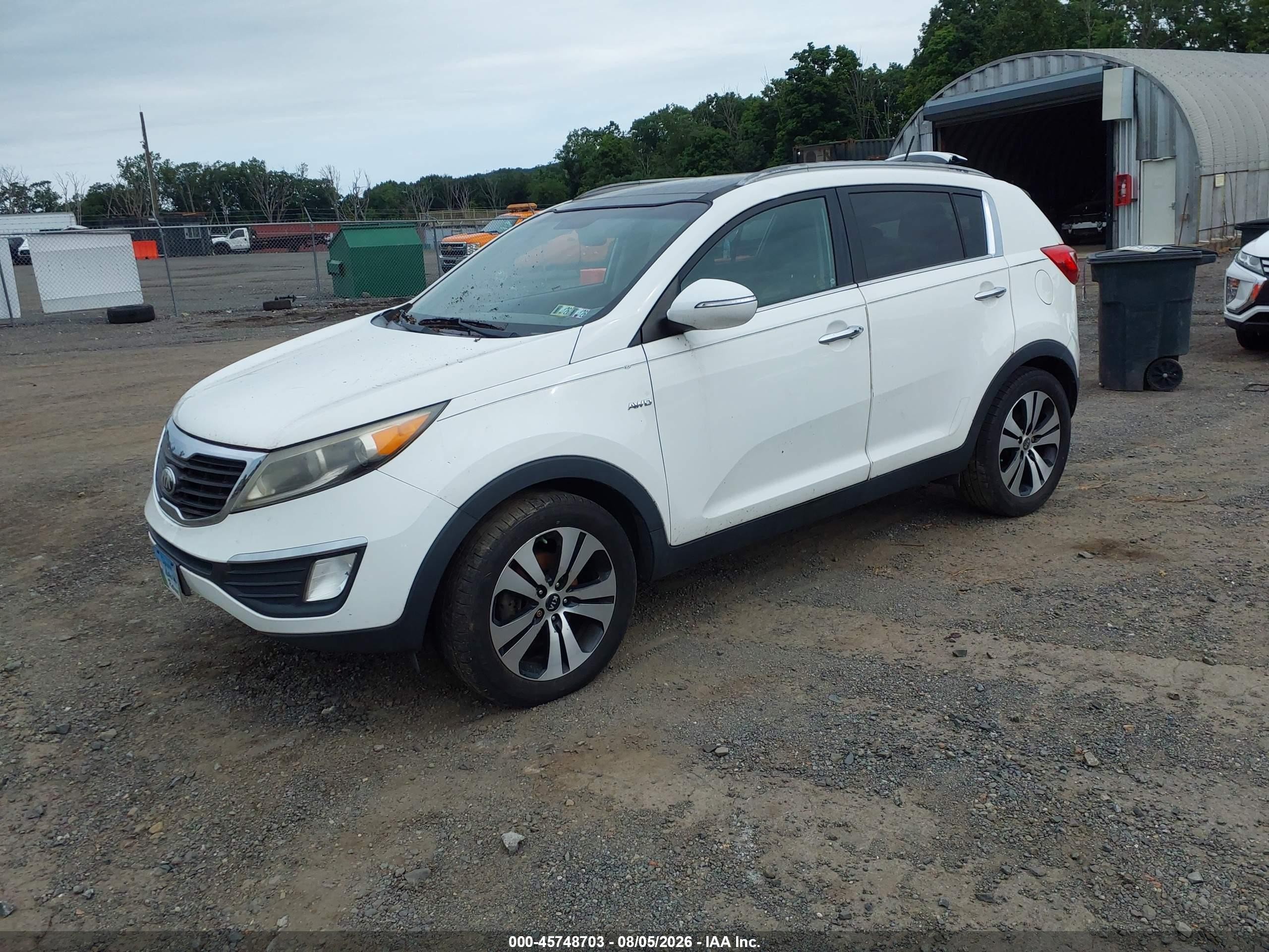 2013 Kia Sportage Ex White vin: KNDPCCA21D7438367