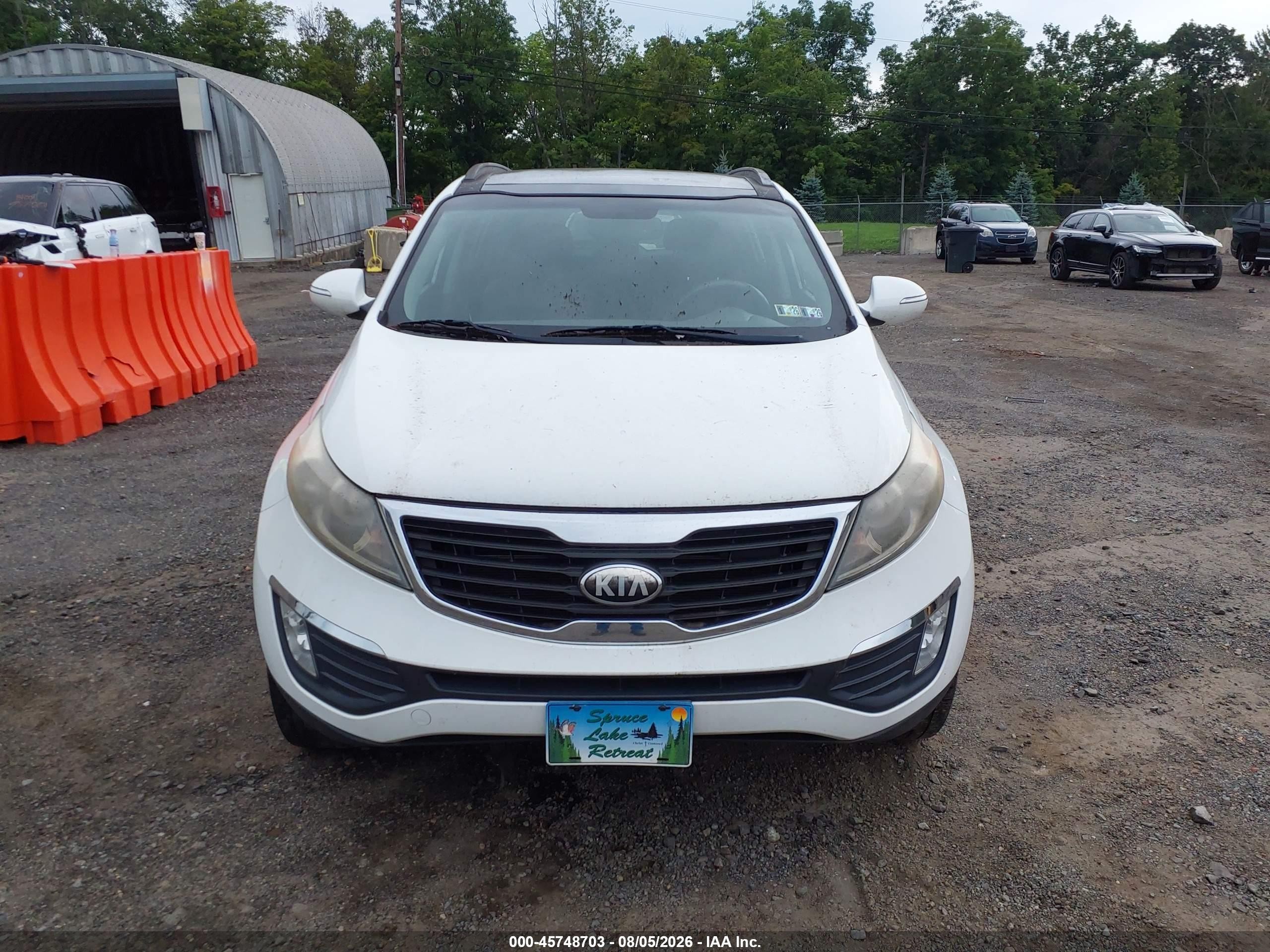 2013 Kia Sportage Ex White vin: KNDPCCA21D7438367