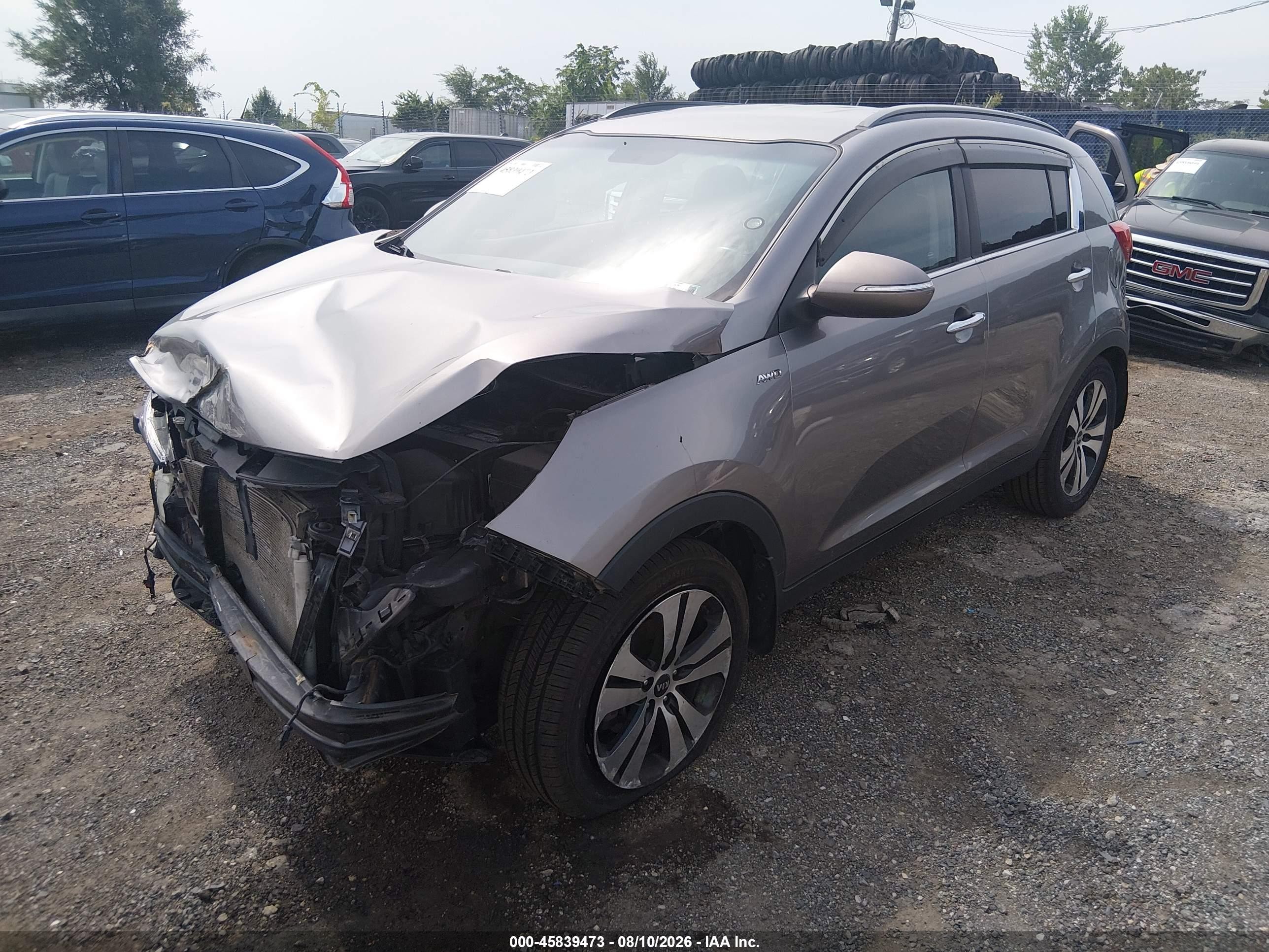 2013 Kia Sportage Ex Gray vin: KNDPCCA21D7472714