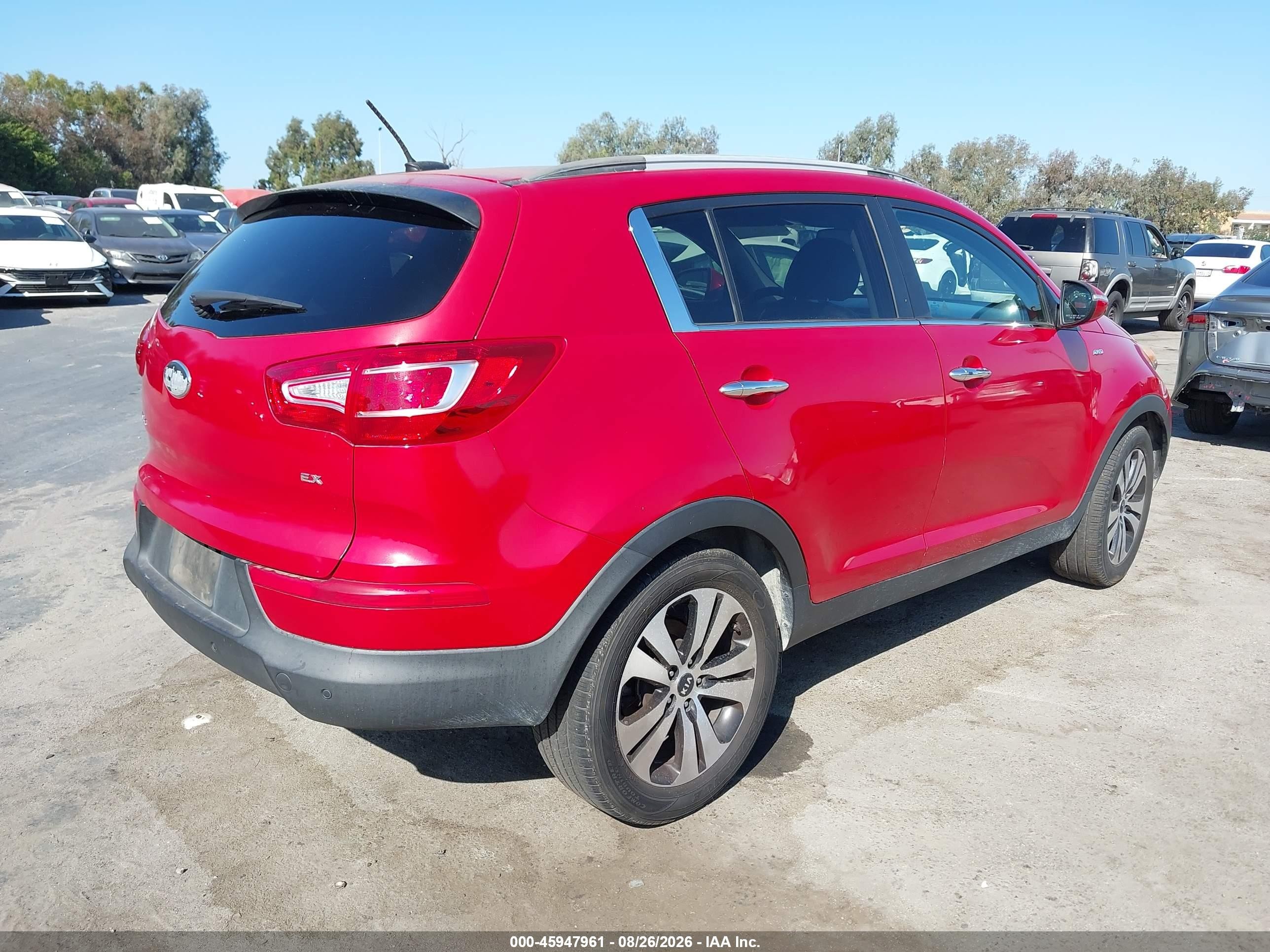 2013 Kia Sportage Ex Red vin: KNDPCCA21D7497452