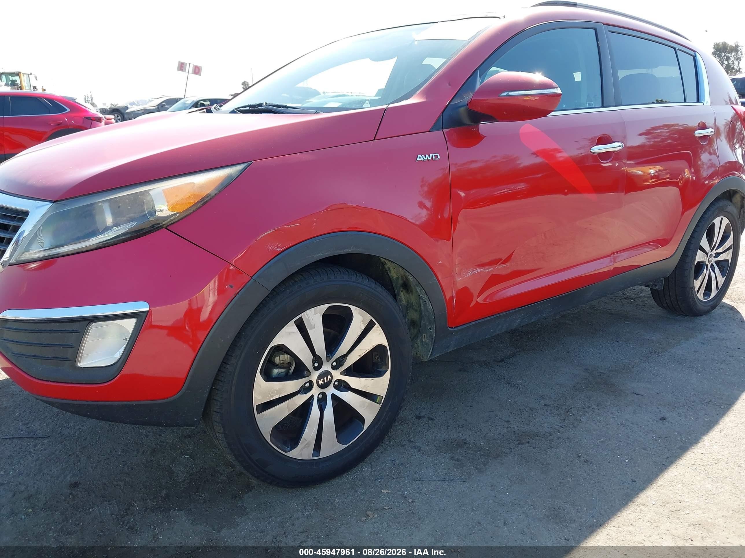 2013 Kia Sportage Ex Red vin: KNDPCCA21D7497452
