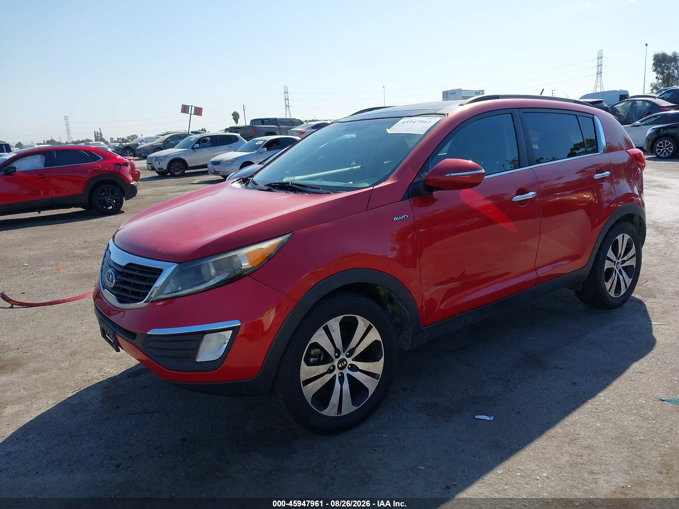 2013 Kia Sportage Ex Red vin: KNDPCCA21D7497452