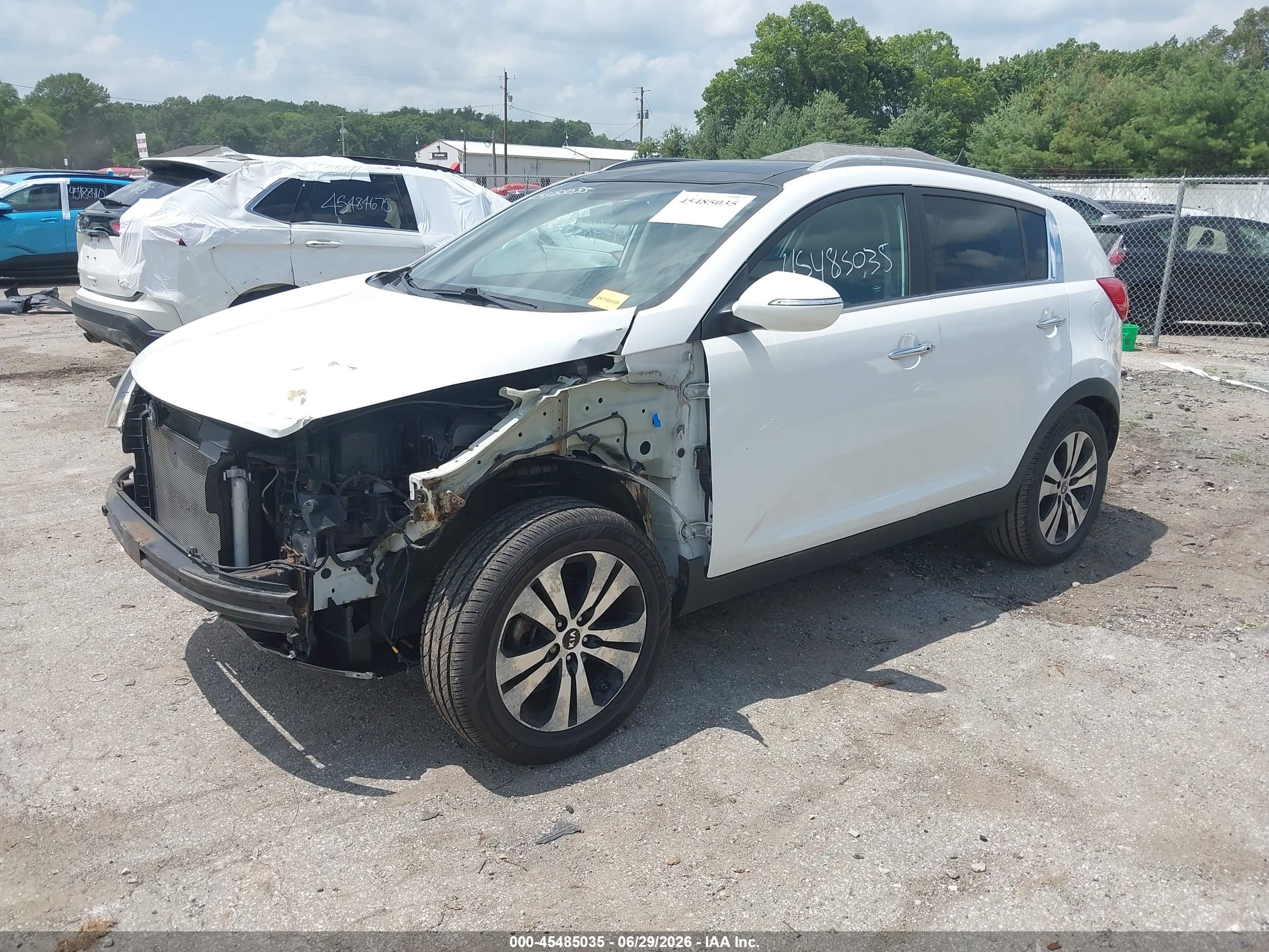 2013 Kia Sportage Ex White vin: KNDPCCA23D7436846