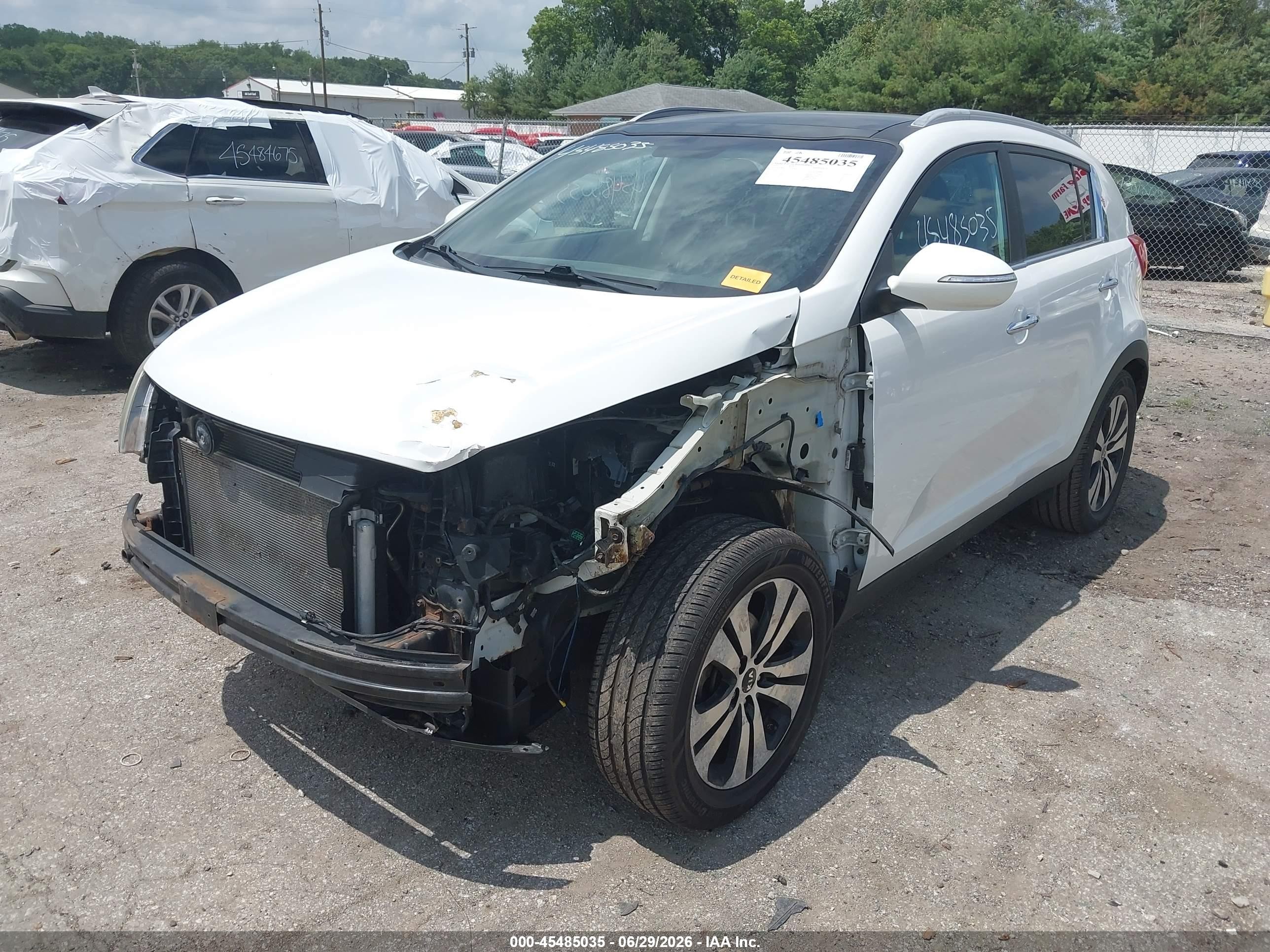 2013 Kia Sportage Ex White vin: KNDPCCA23D7436846