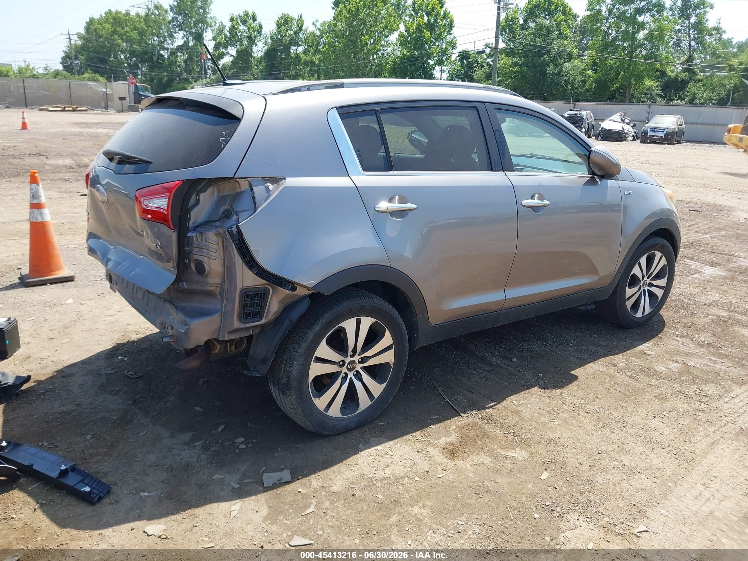 2013 Kia Sportage Ex Gray vin: KNDPCCA23D7463349