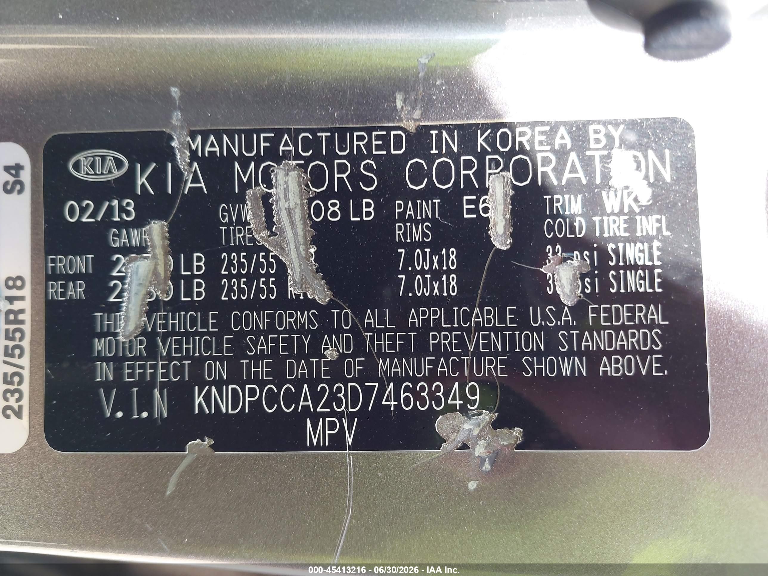 2013 Kia Sportage Ex Gray vin: KNDPCCA23D7463349