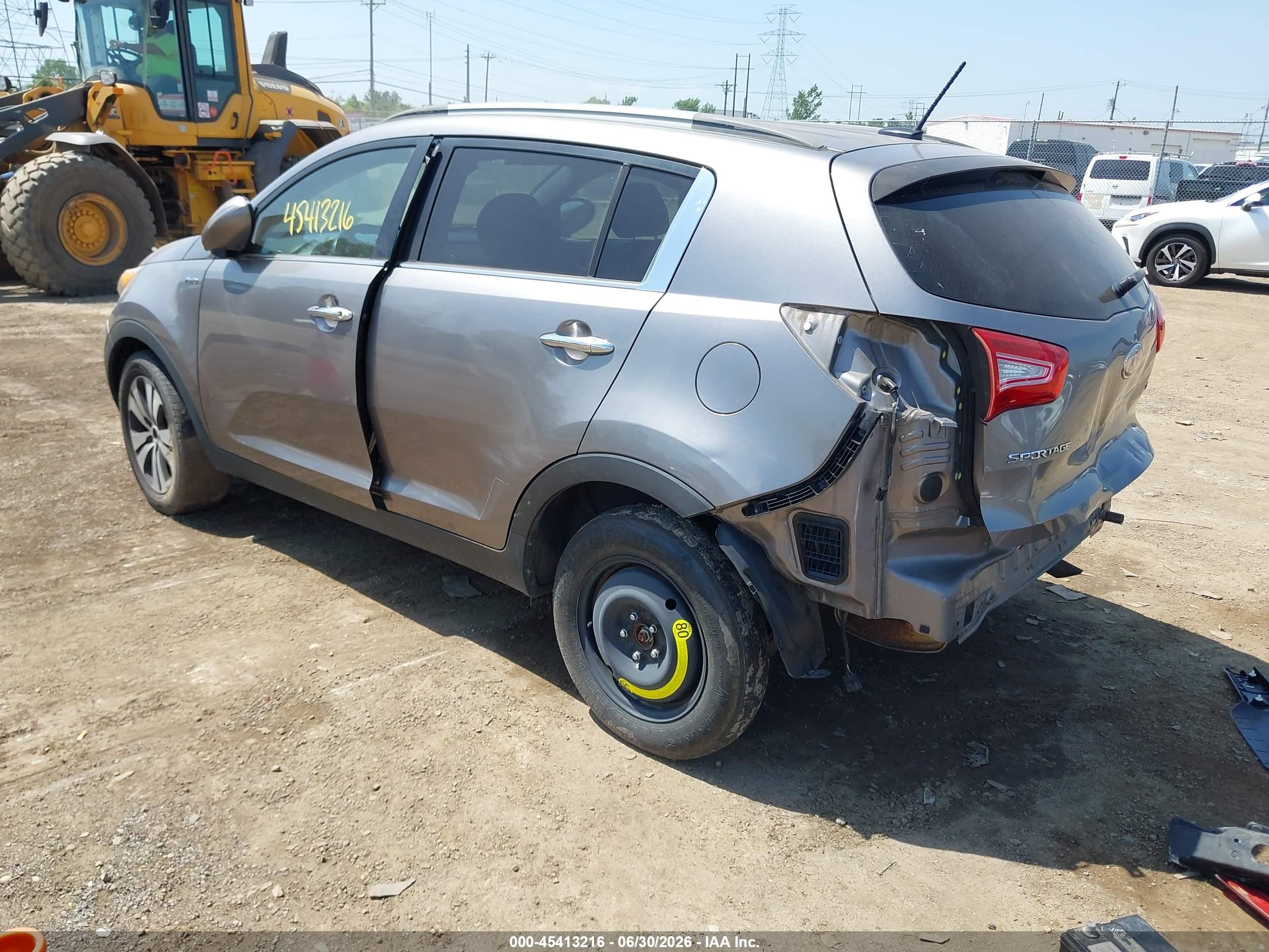 2013 Kia Sportage Ex Gray vin: KNDPCCA23D7463349