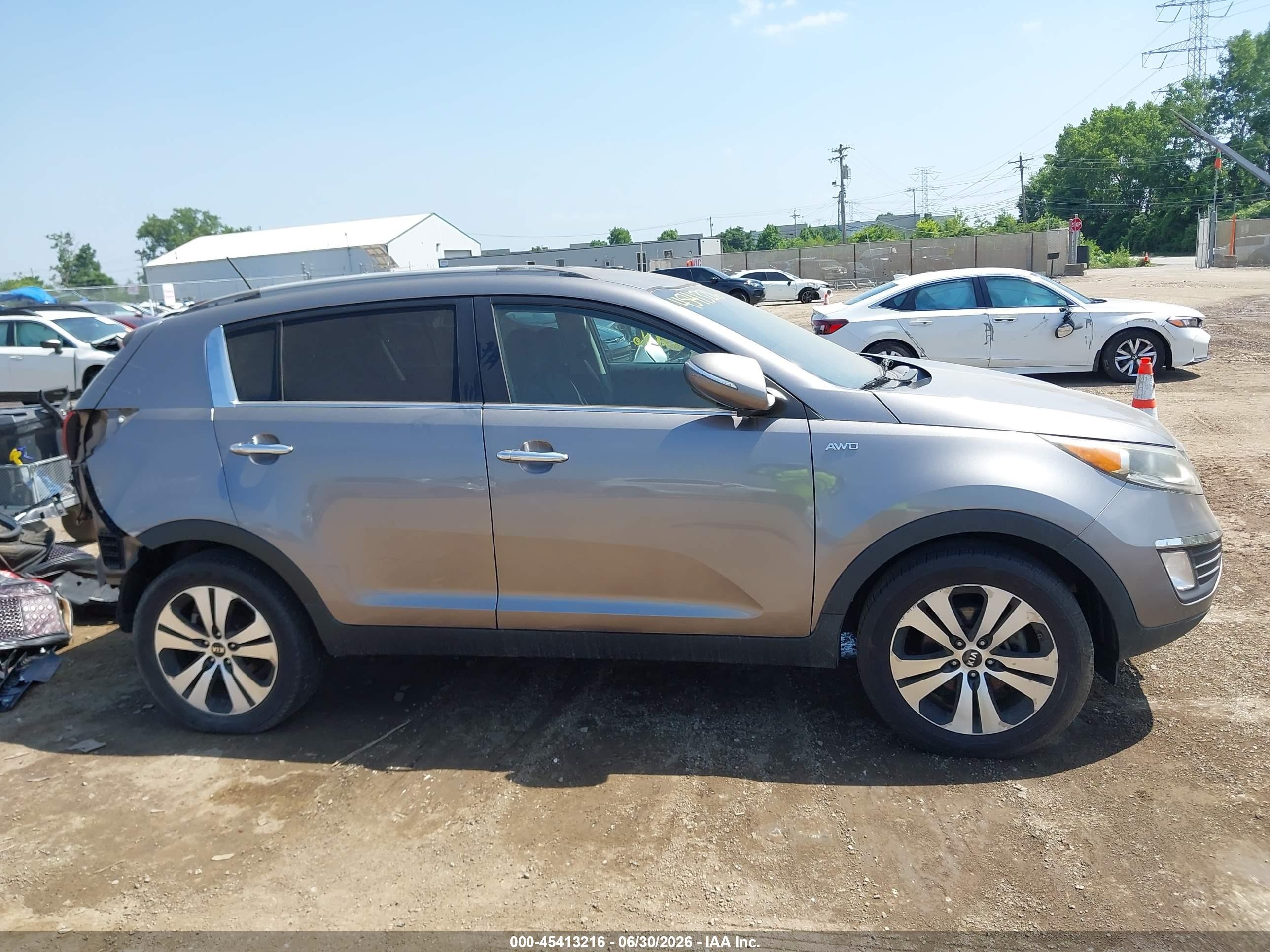 2013 Kia Sportage Ex Gray vin: KNDPCCA23D7463349