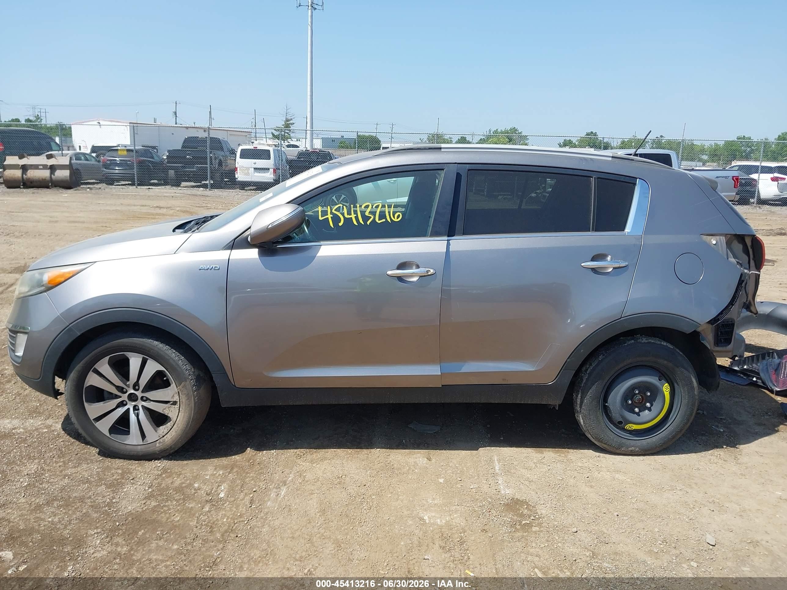 2013 Kia Sportage Ex Gray vin: KNDPCCA23D7463349