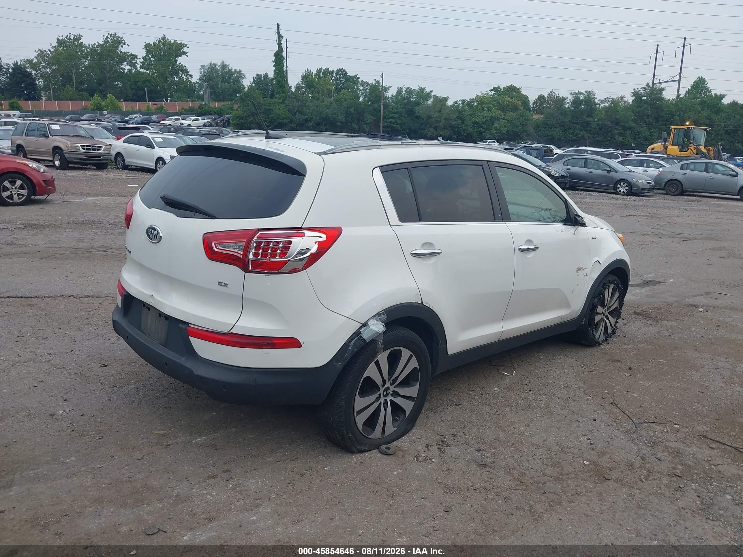 2012 Kia Sportage Ex White vin: KNDPCCA24C7226545