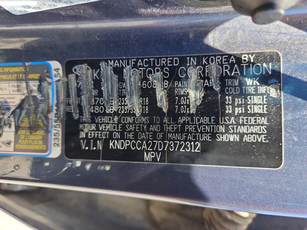 2013 Kia Sportage Ex Blue vin: KNDPCCA27D7372312