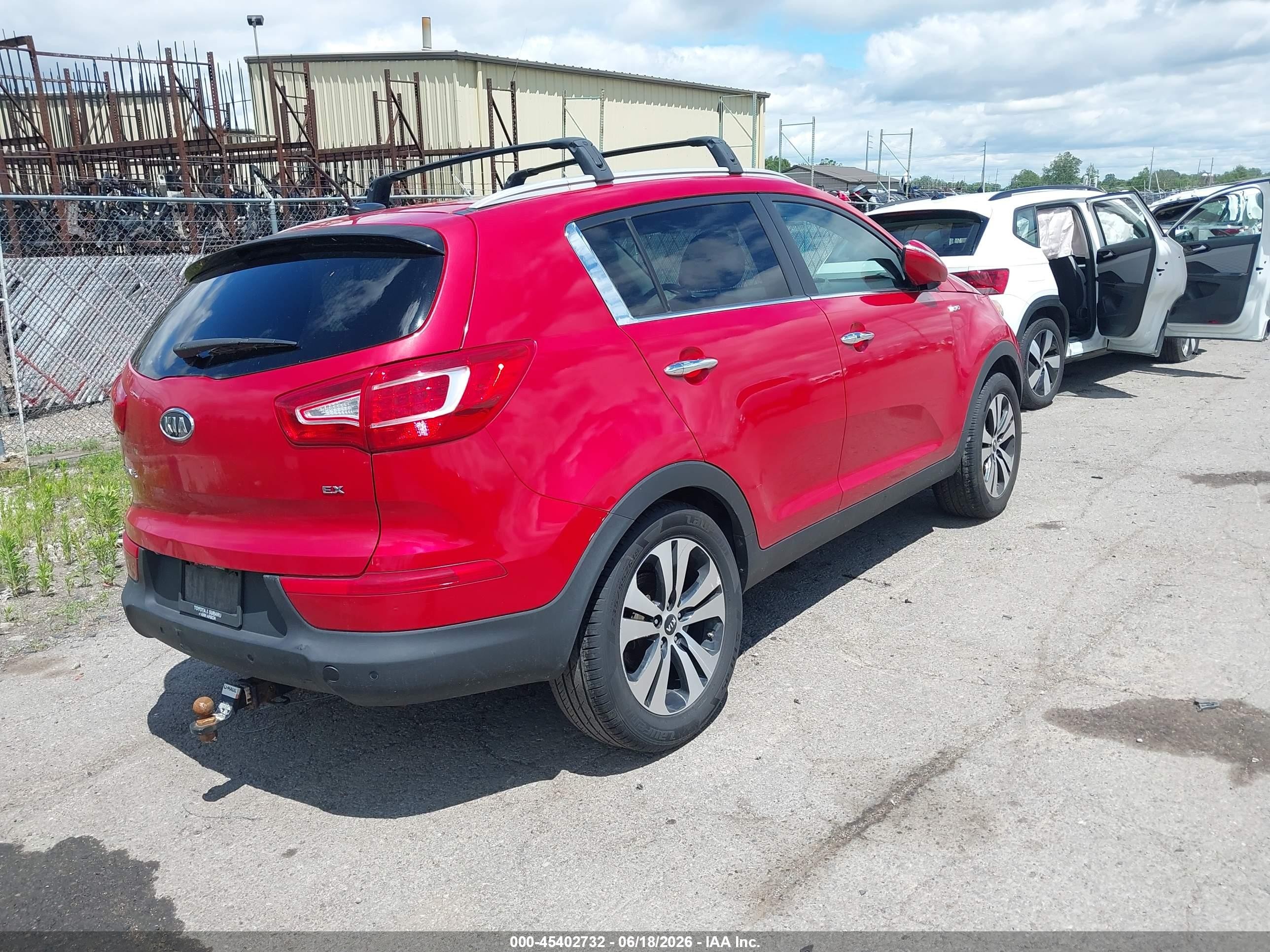 2012 Kia Sportage Ex Red vin: KNDPCCA28C7347868