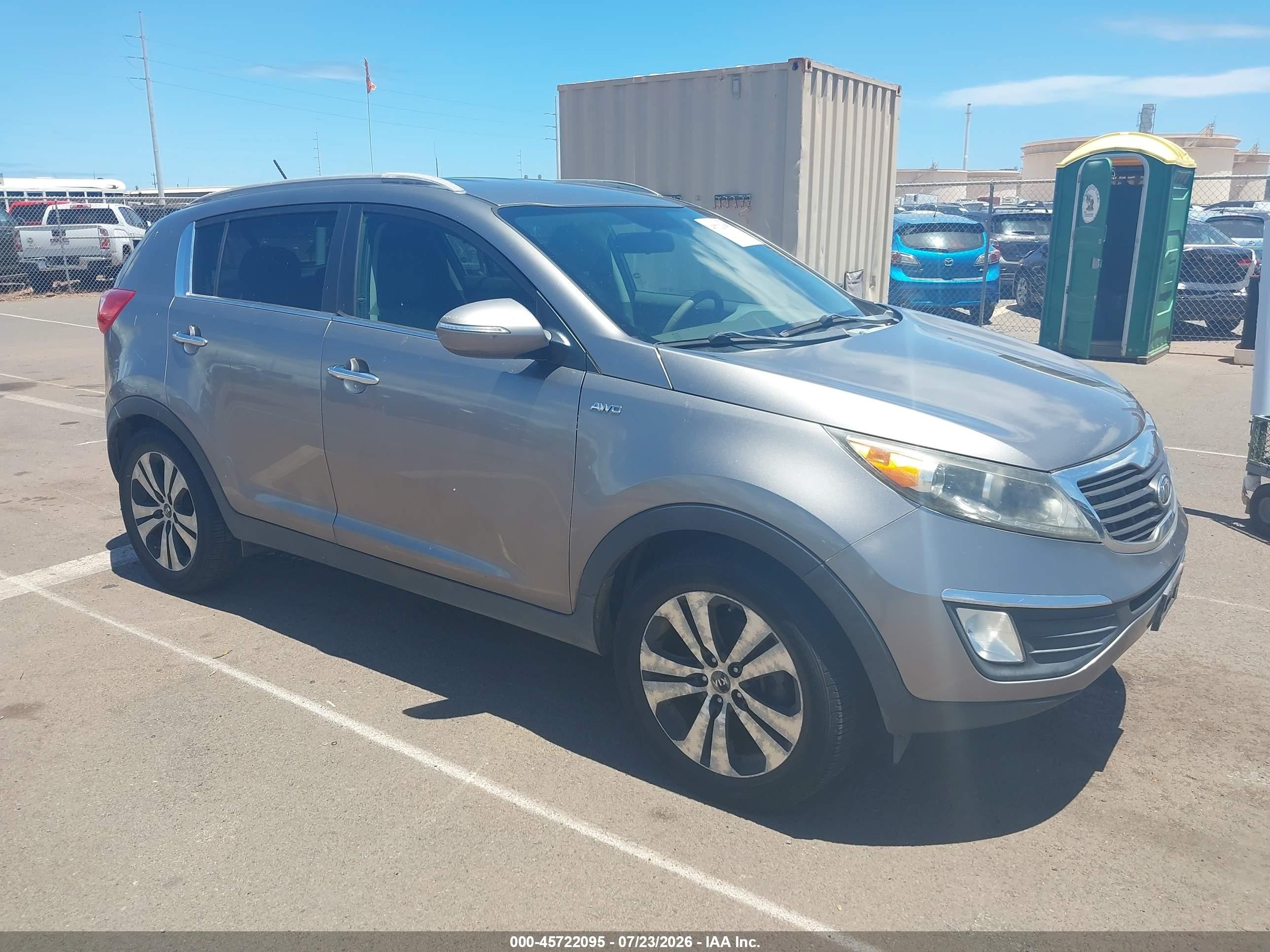 2012 Kia Sportage Ex Gray vin: KNDPCCA28C7348745