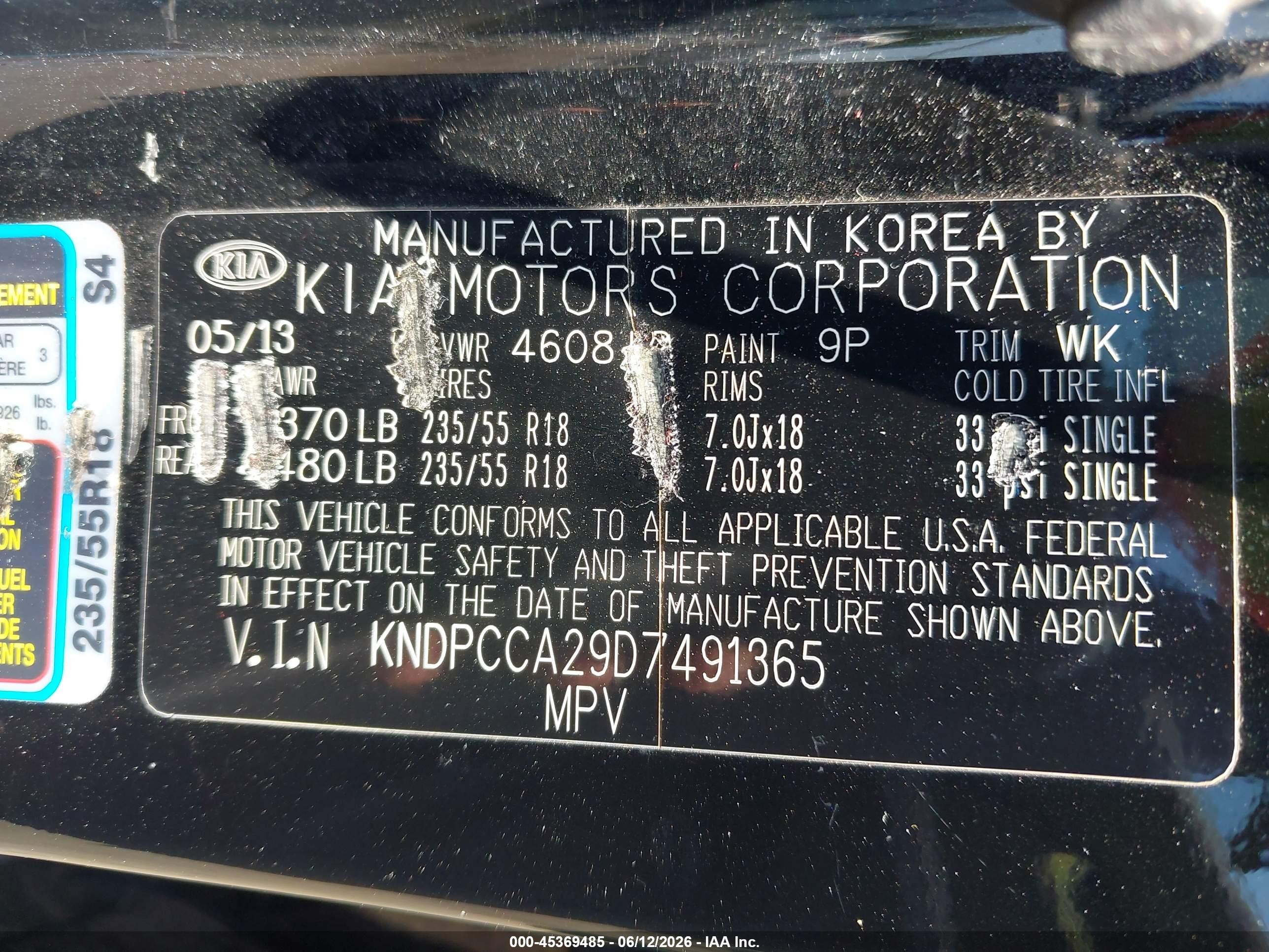 2013 Kia Sportage Ex Black vin: KNDPCCA29D7491365