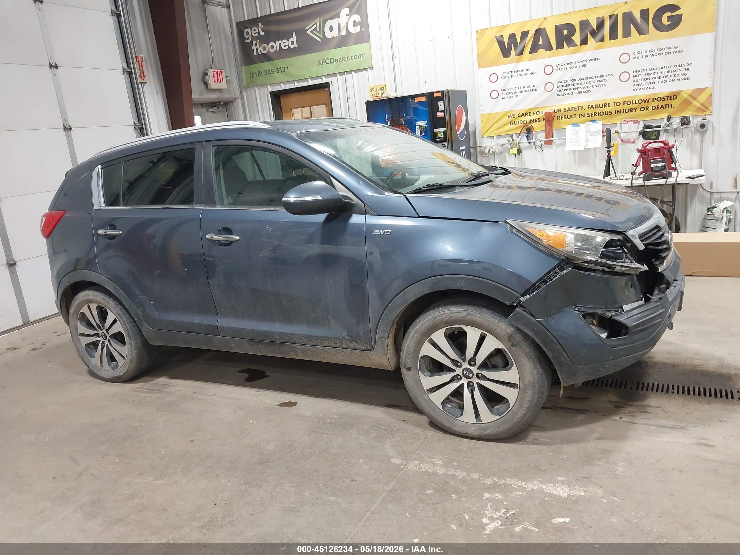 2012 Kia Sportage Ex Light Blue vin: KNDPCCA2XC7349489