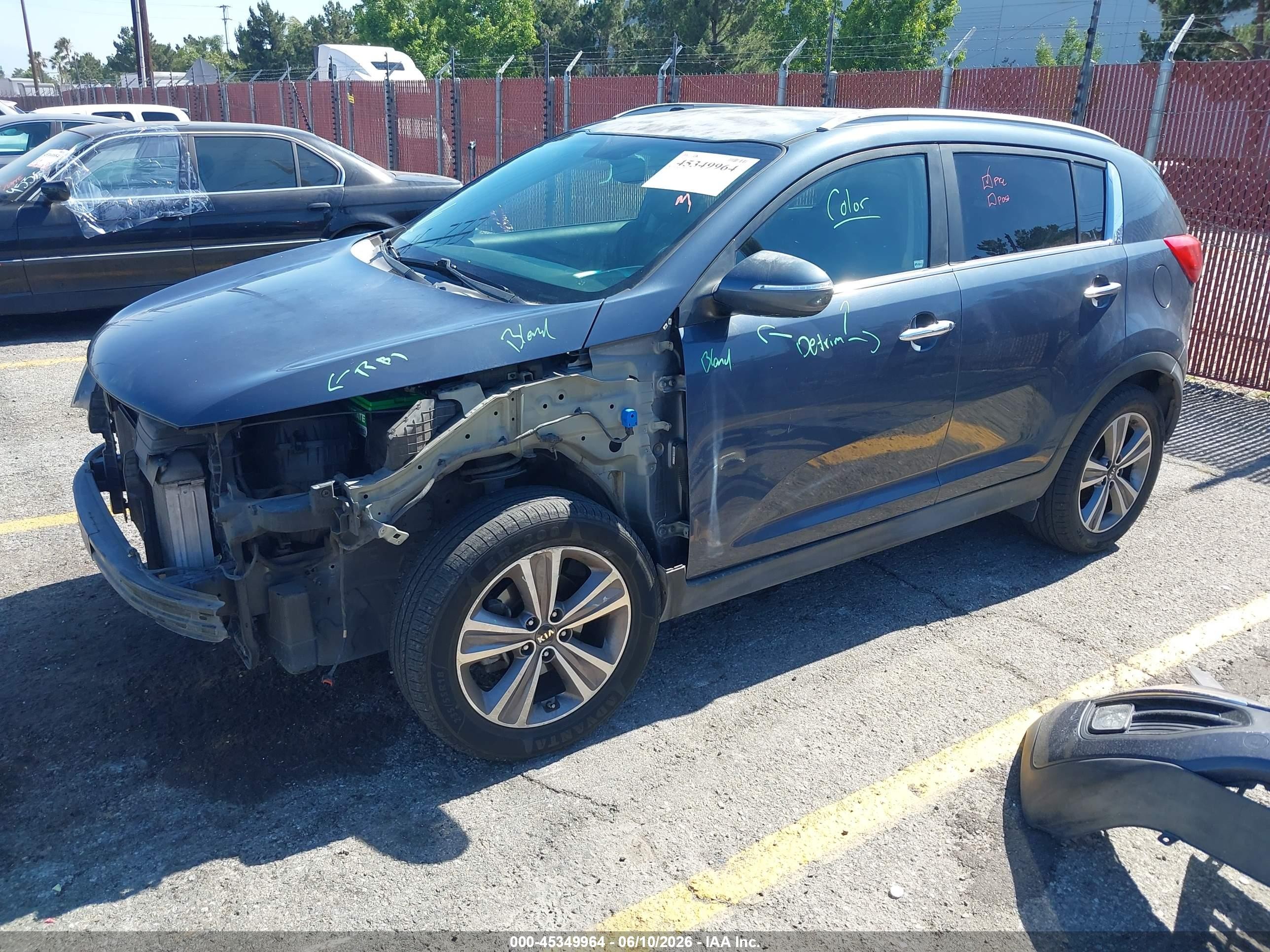 2014 Kia Sportage Sx Blue vin: KNDPCCA62E7654183