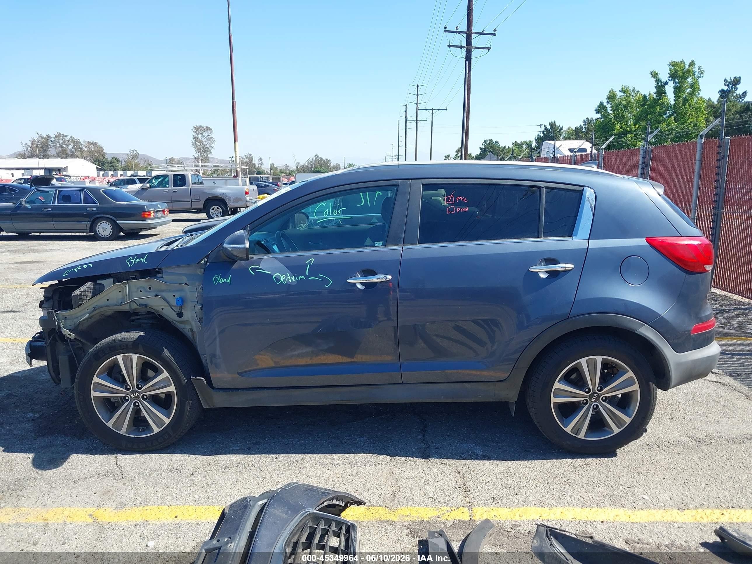 2014 Kia Sportage Sx Blue vin: KNDPCCA62E7654183