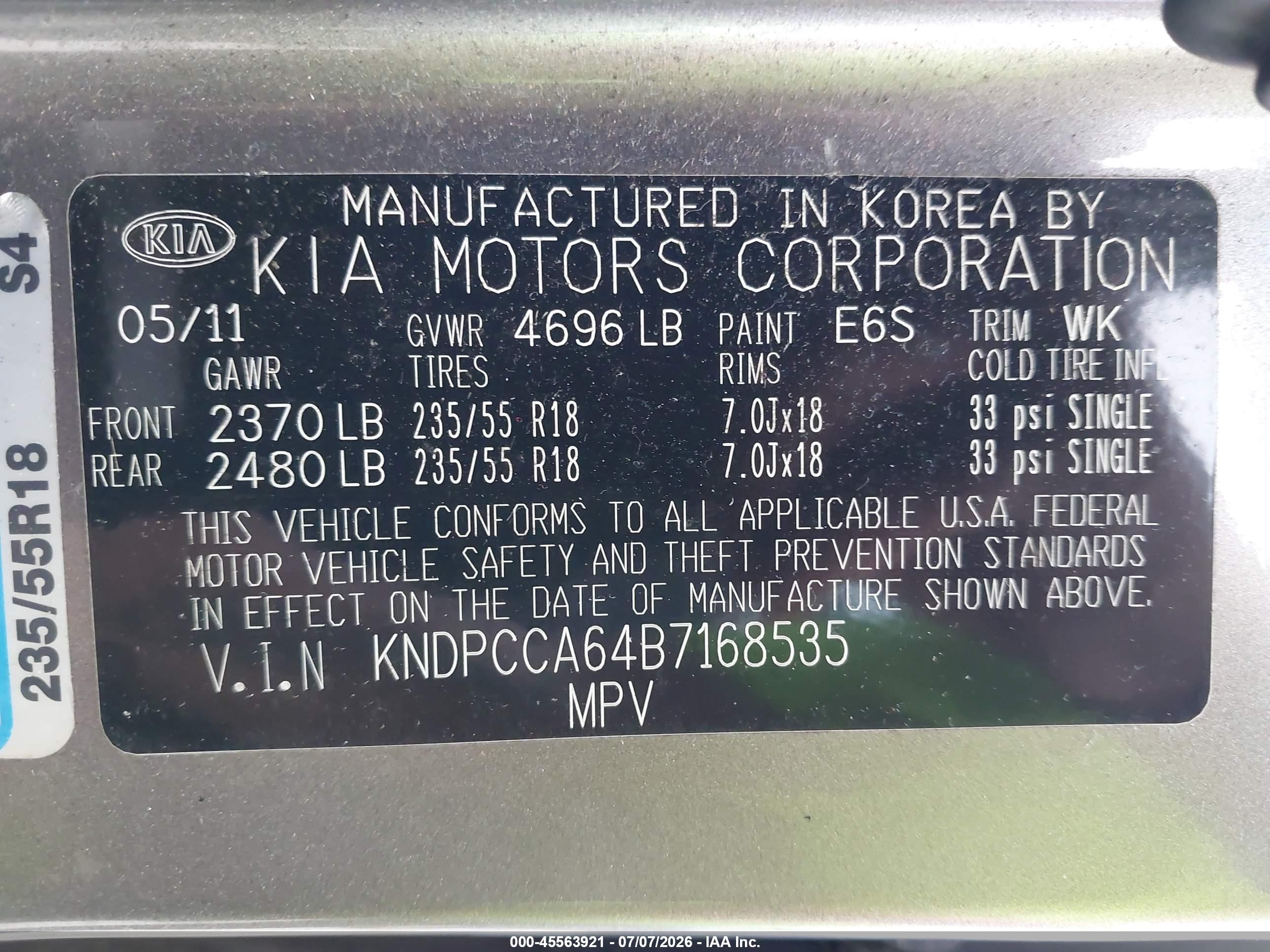 2011 Kia Sportage Sx Gray vin: KNDPCCA64B7168535