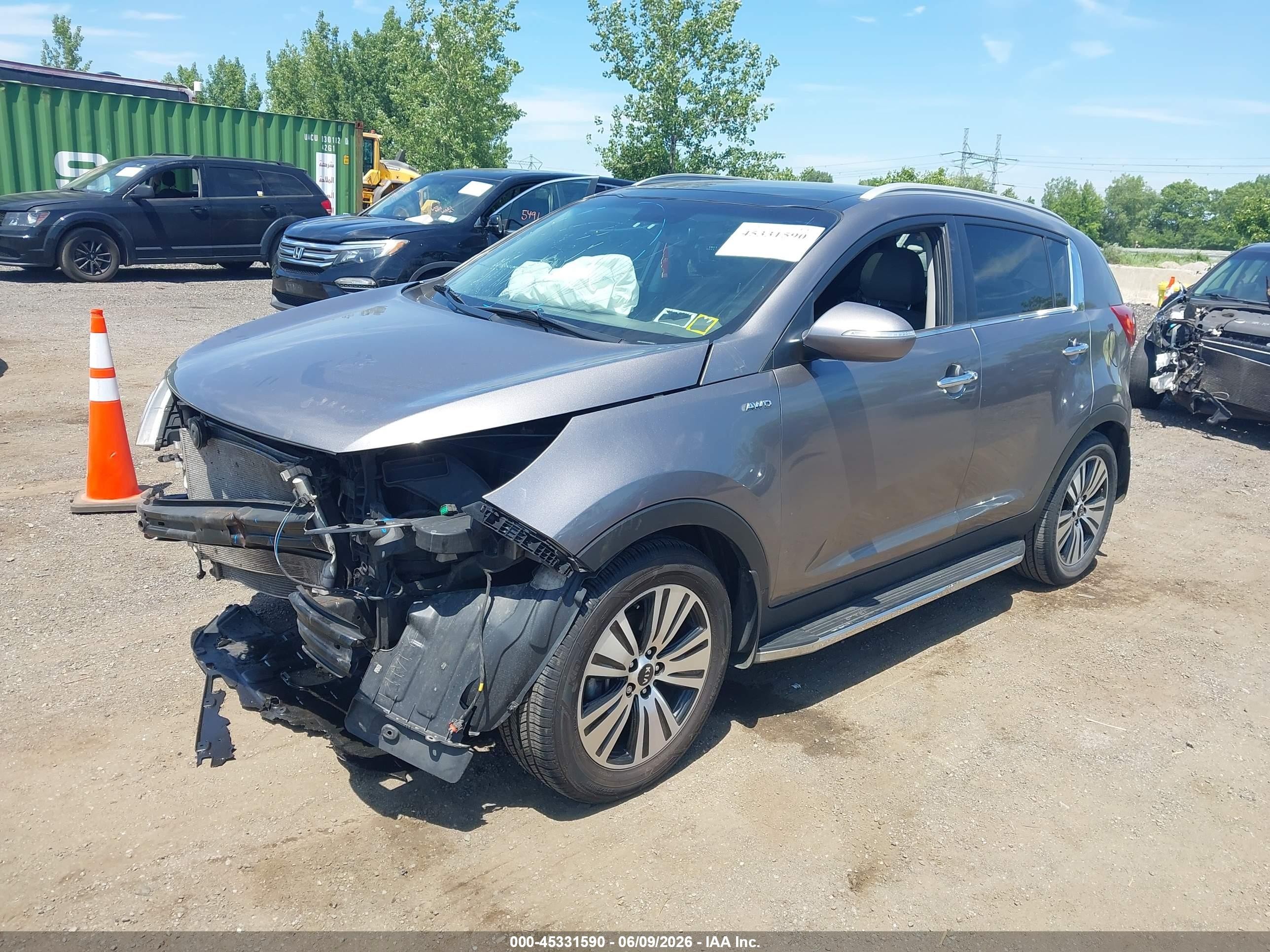 2014 Kia Sportage Ex Gray vin: KNDPCCAC0E7602461