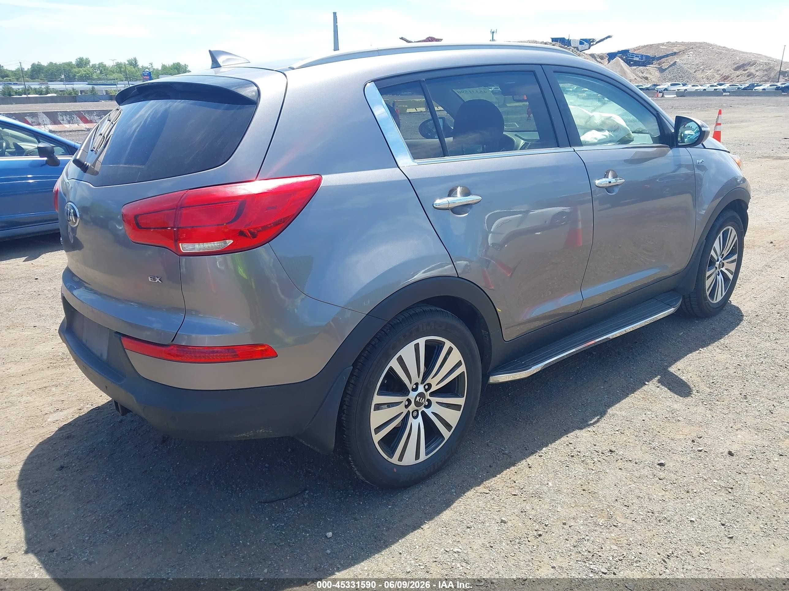 2014 Kia Sportage Ex Gray vin: KNDPCCAC0E7602461