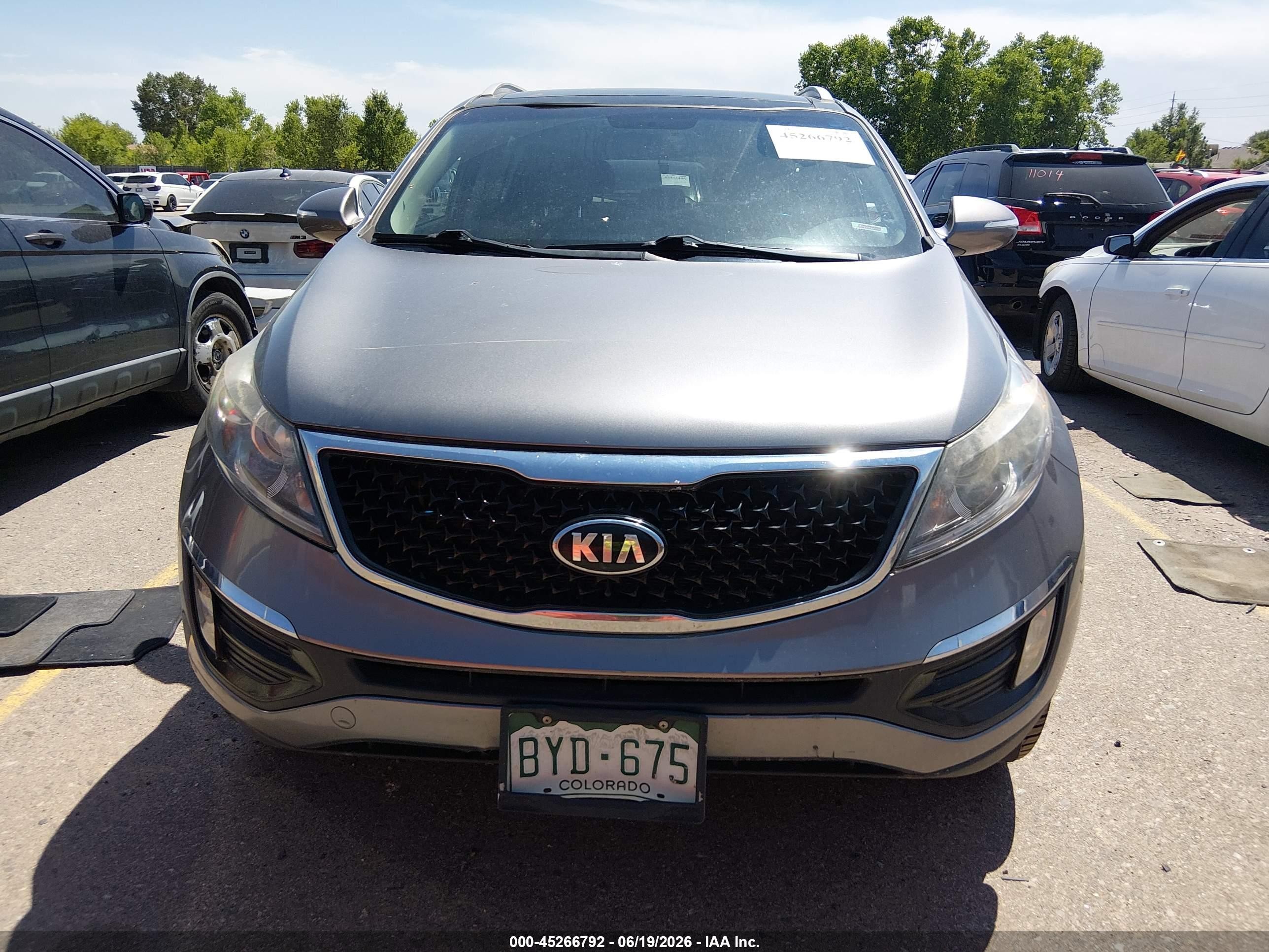2015 Kia Sportage Ex Gray vin: KNDPCCAC0F7692616