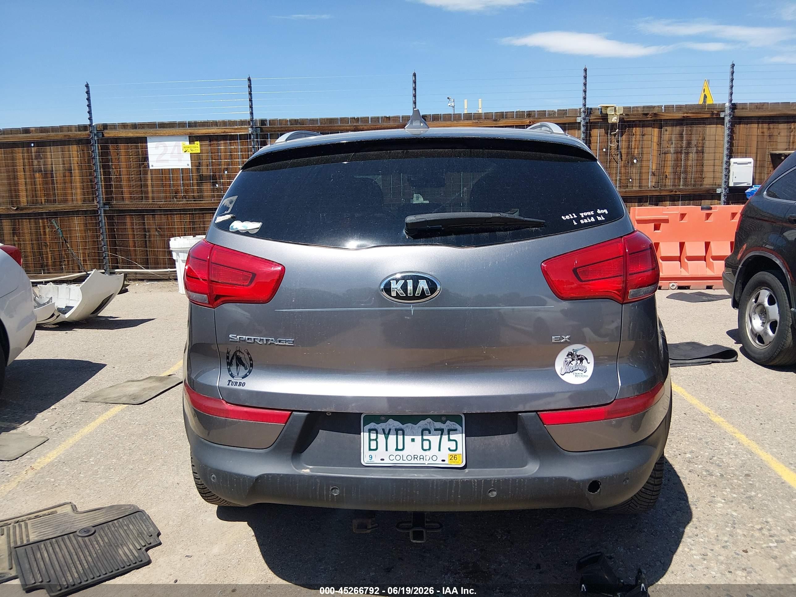 2015 Kia Sportage Ex Gray vin: KNDPCCAC0F7692616
