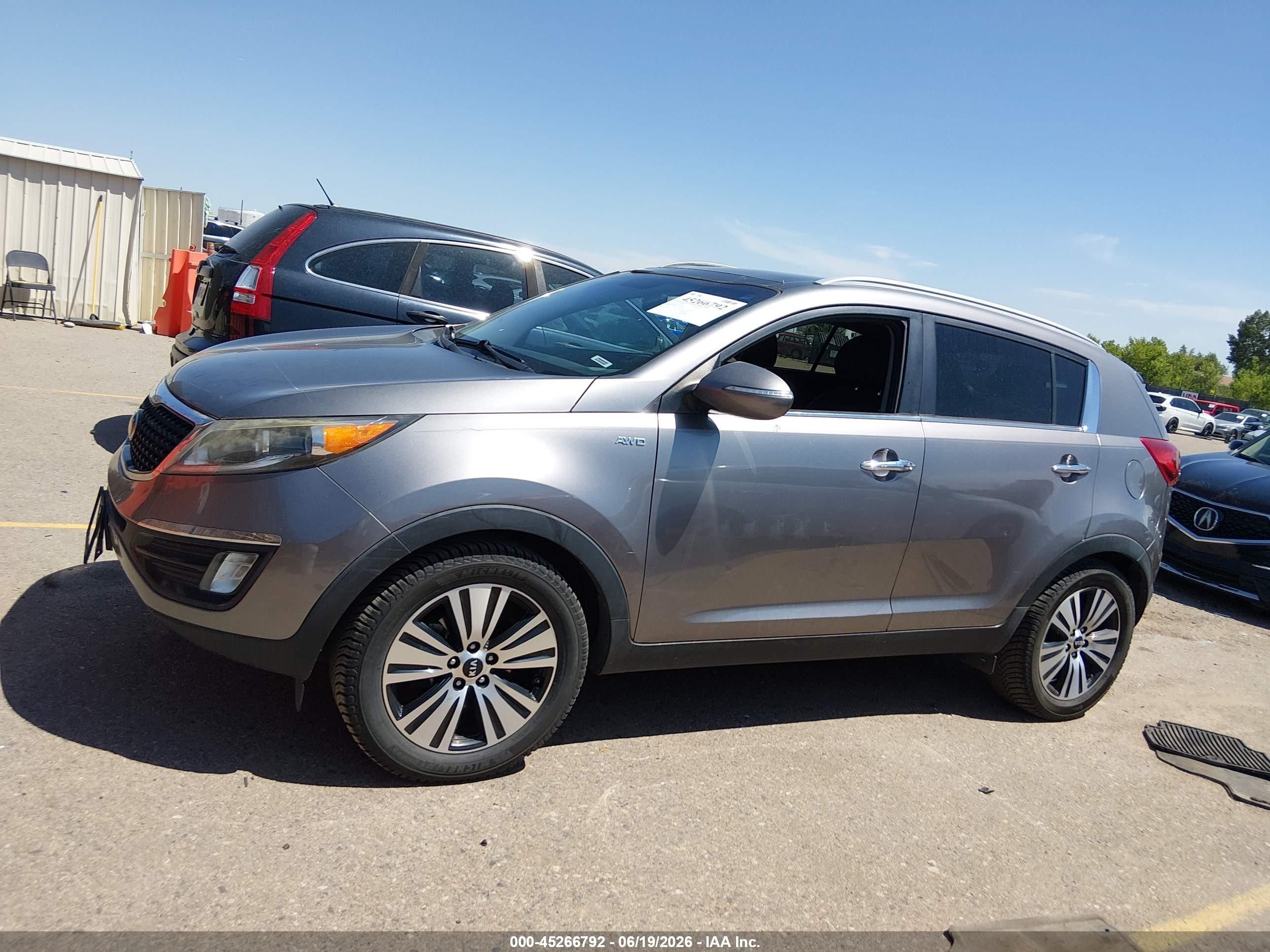2015 Kia Sportage Ex Gray vin: KNDPCCAC0F7692616