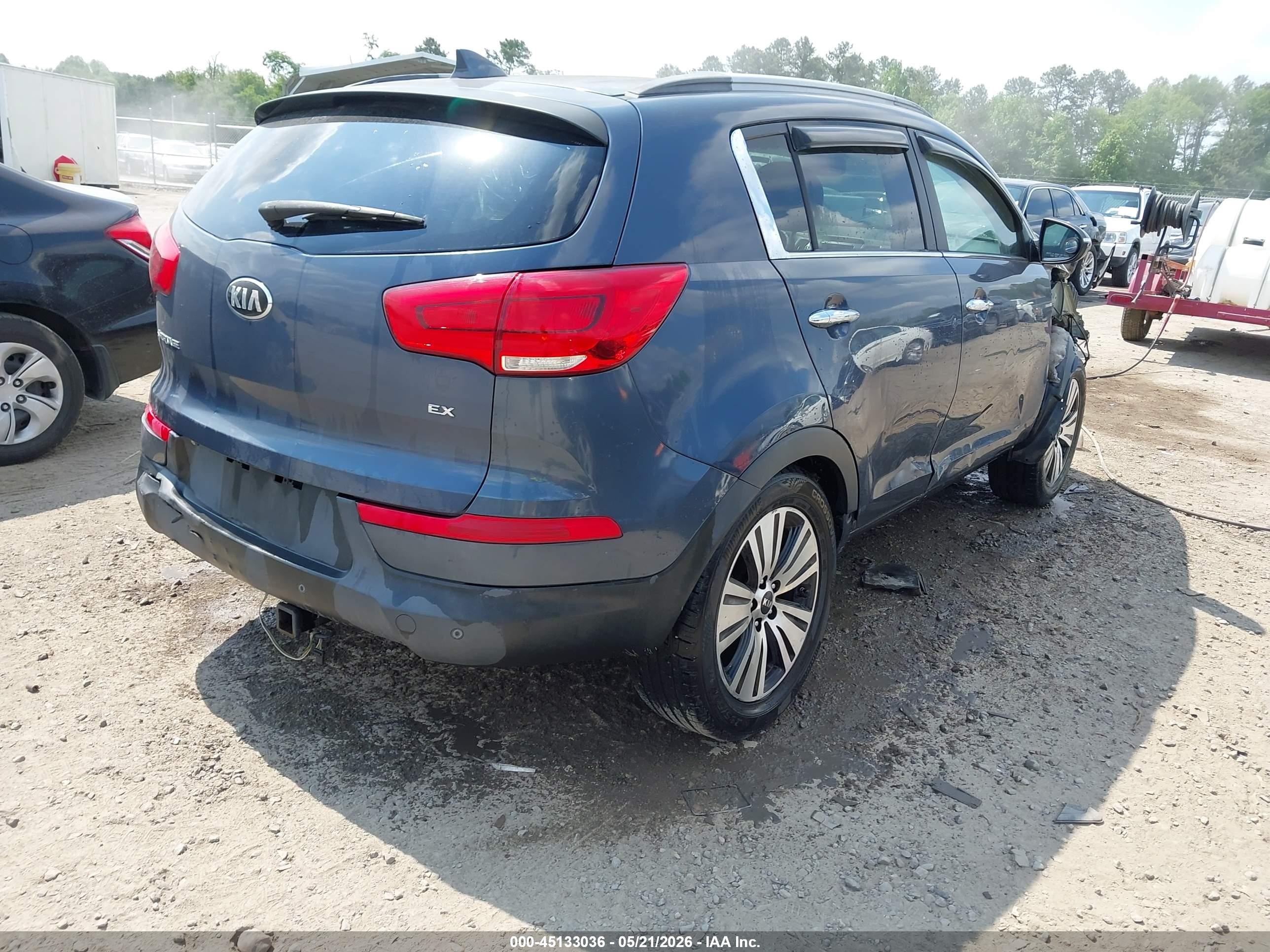 2014 Kia Sportage Ex Синий vin: KNDPCCAC1E7577375