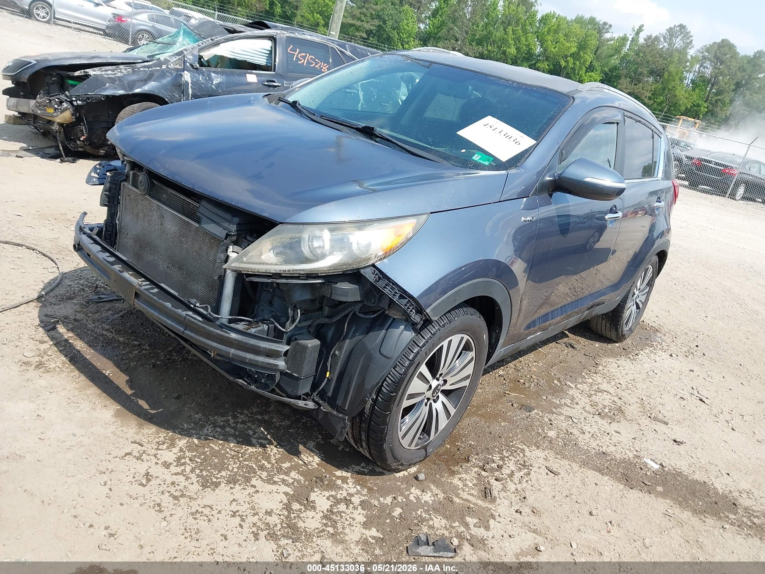 2014 Kia Sportage Ex Синий vin: KNDPCCAC1E7577375