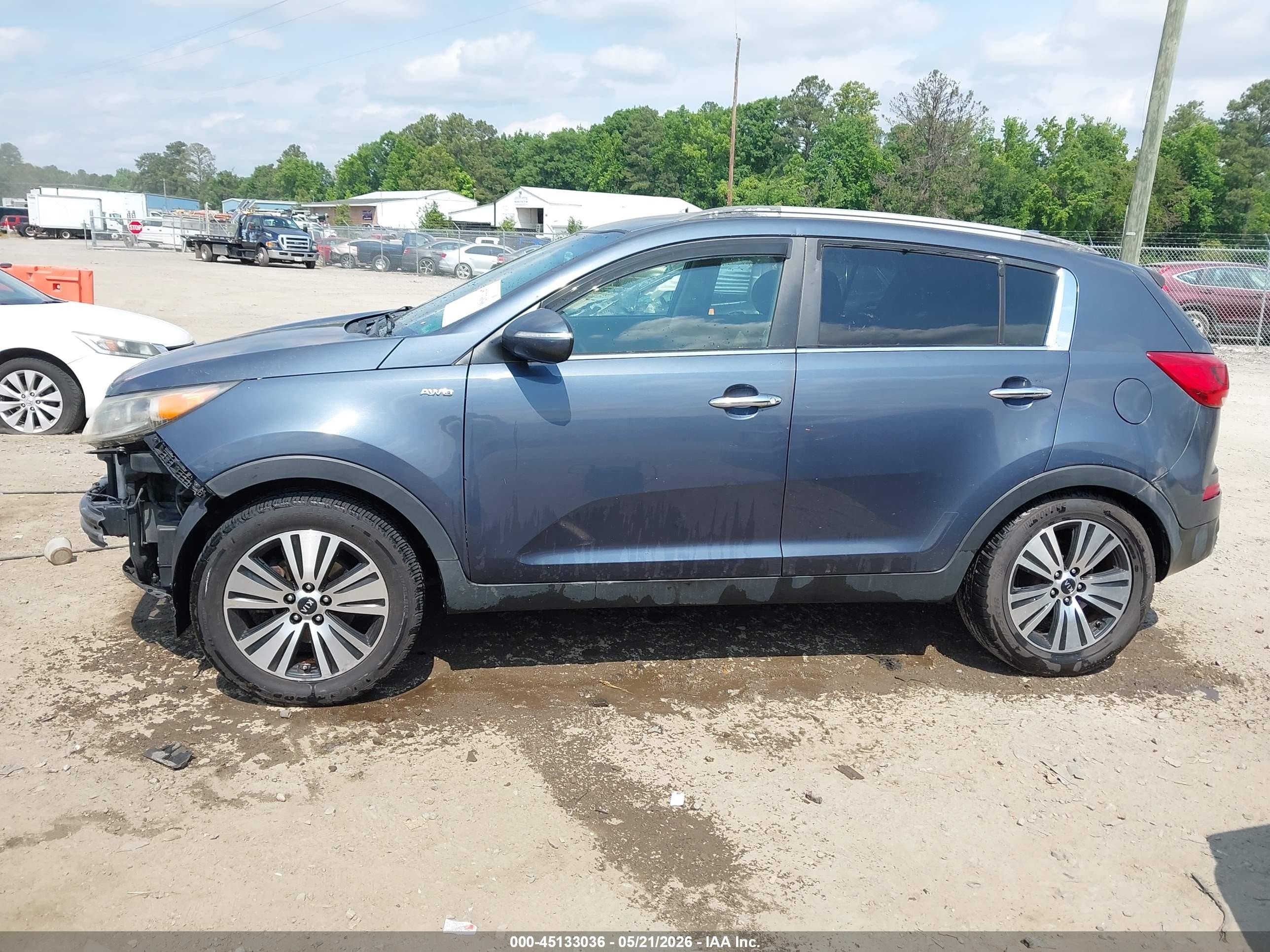 2014 Kia Sportage Ex Синий vin: KNDPCCAC1E7577375