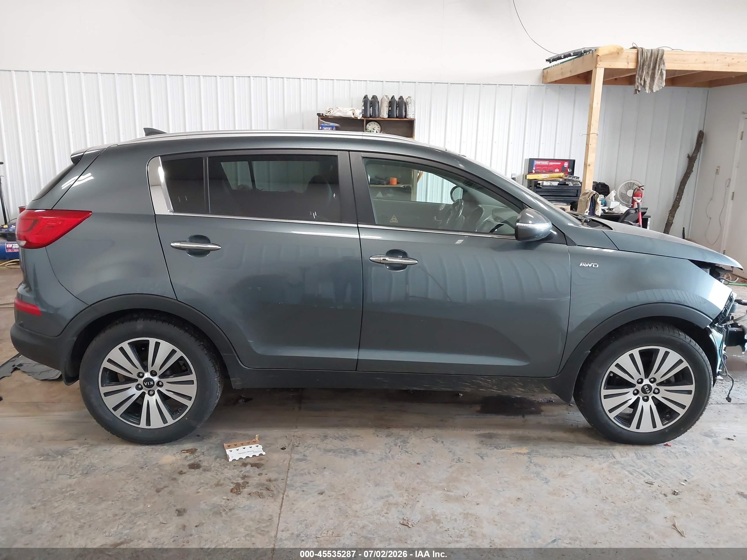 2015 Kia Sportage Ex Gray vin: KNDPCCAC1F7769834