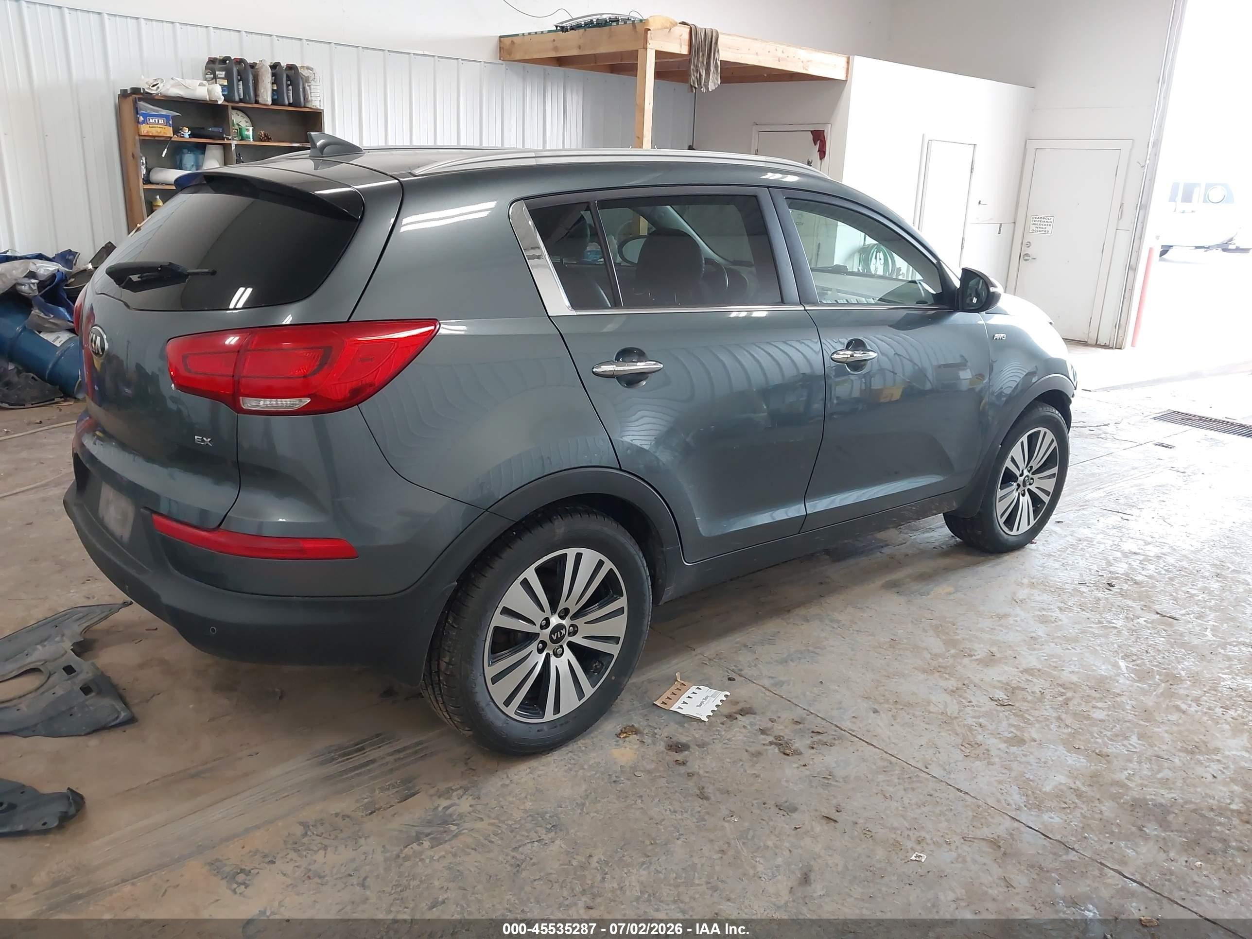 2015 Kia Sportage Ex Gray vin: KNDPCCAC1F7769834