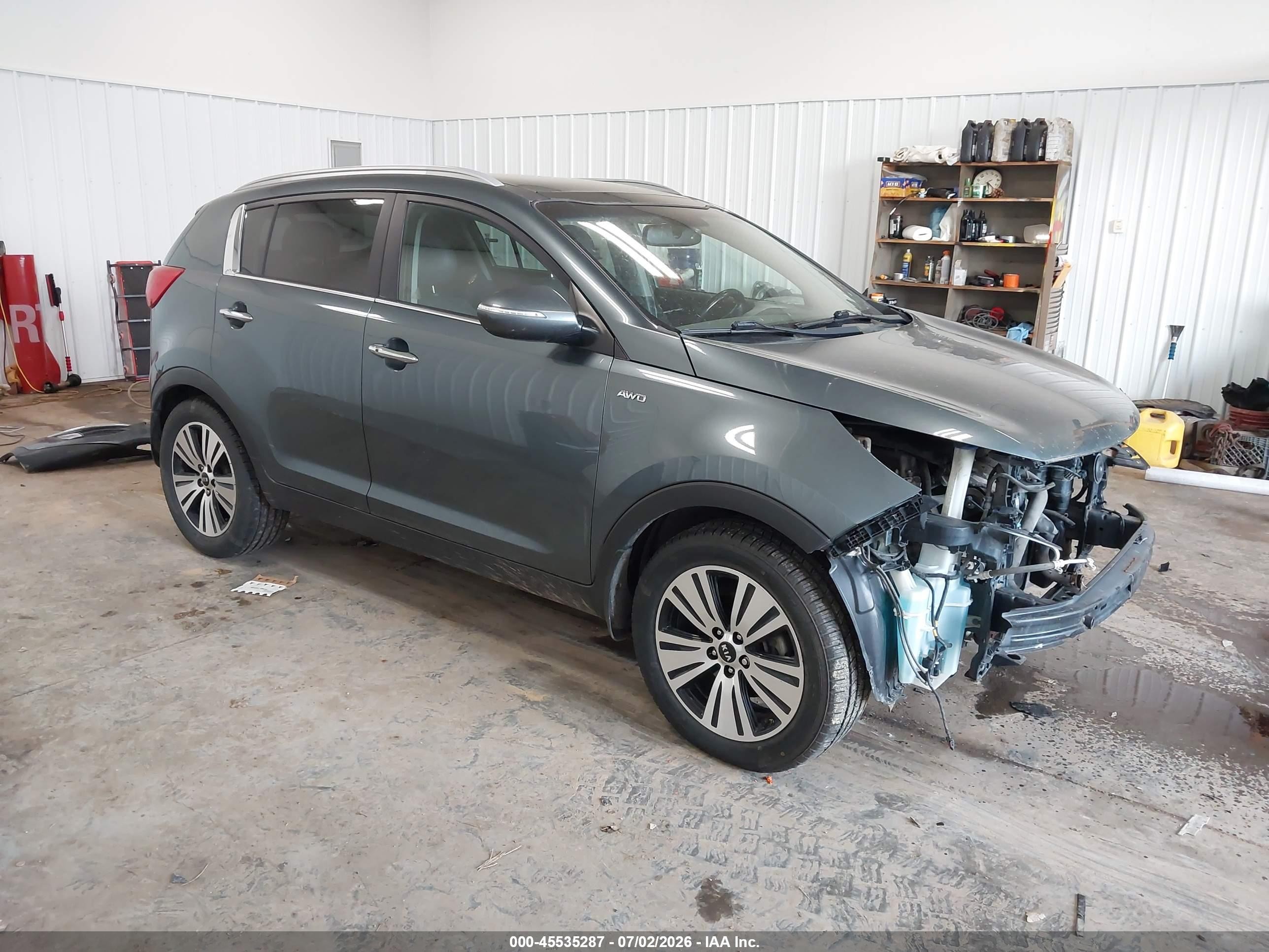 2015 Kia Sportage Ex Gray vin: KNDPCCAC1F7769834