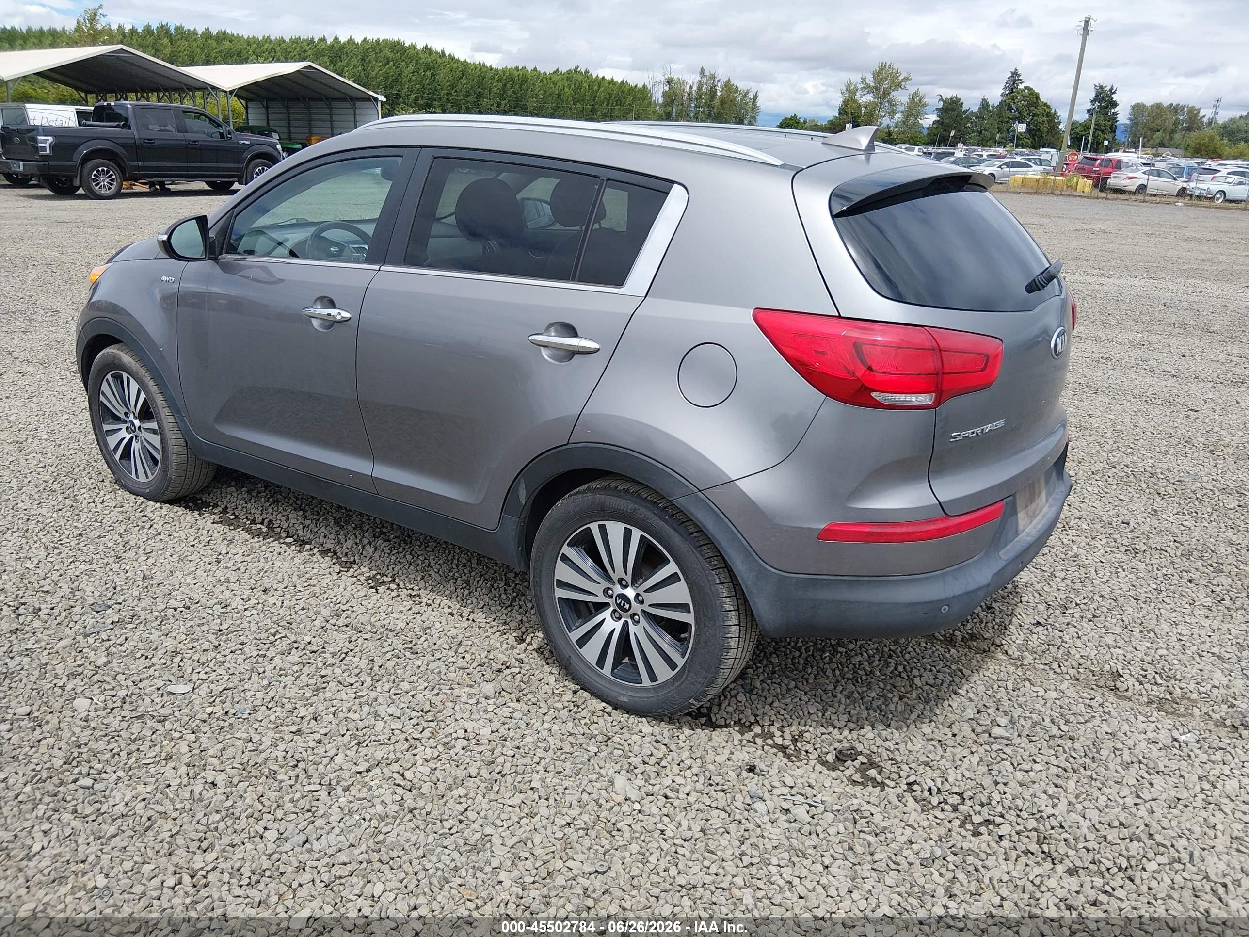 2015 Kia Sportage Ex Gray vin: KNDPCCAC2F7746336