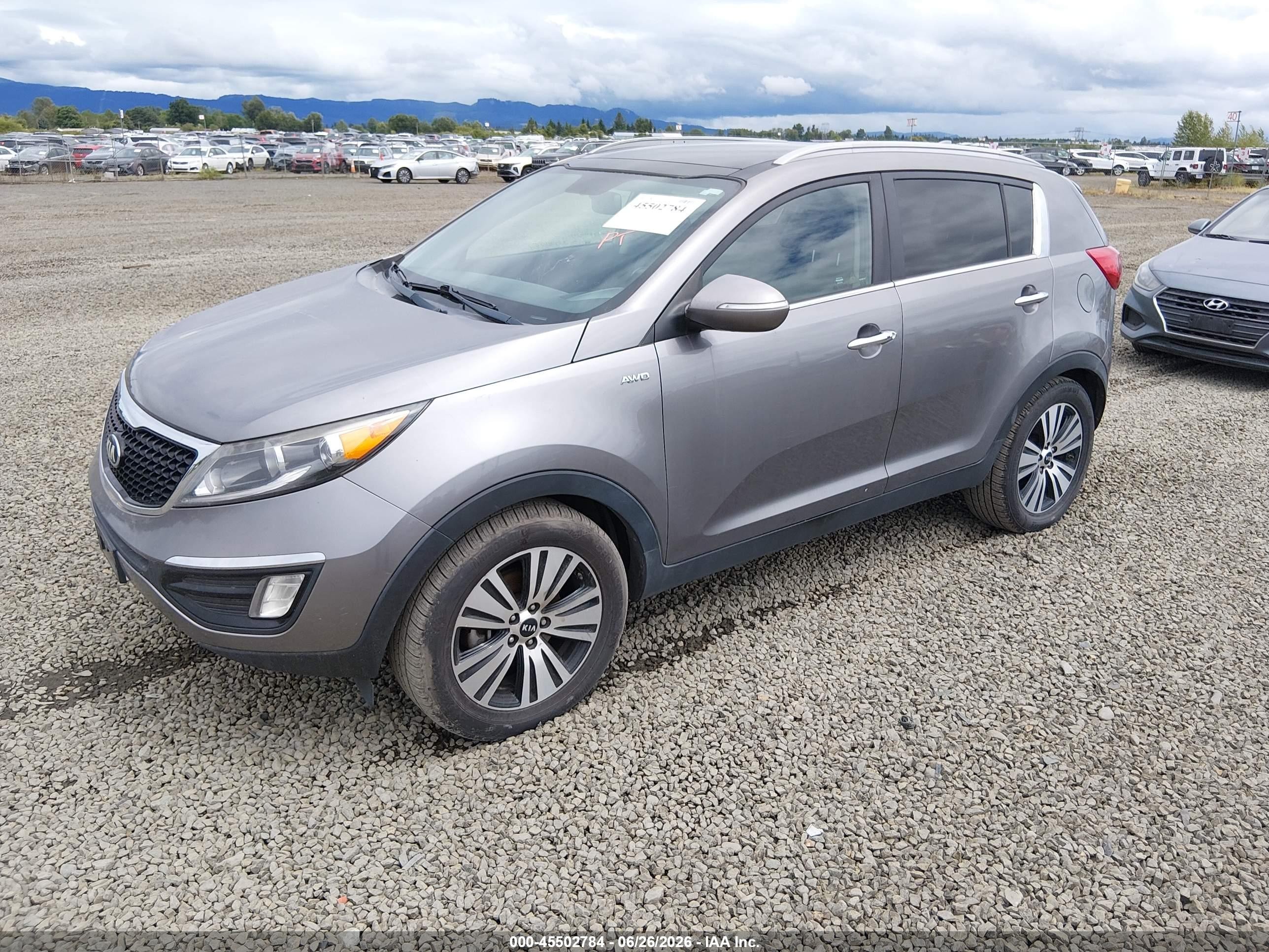 2015 Kia Sportage Ex Gray vin: KNDPCCAC2F7746336