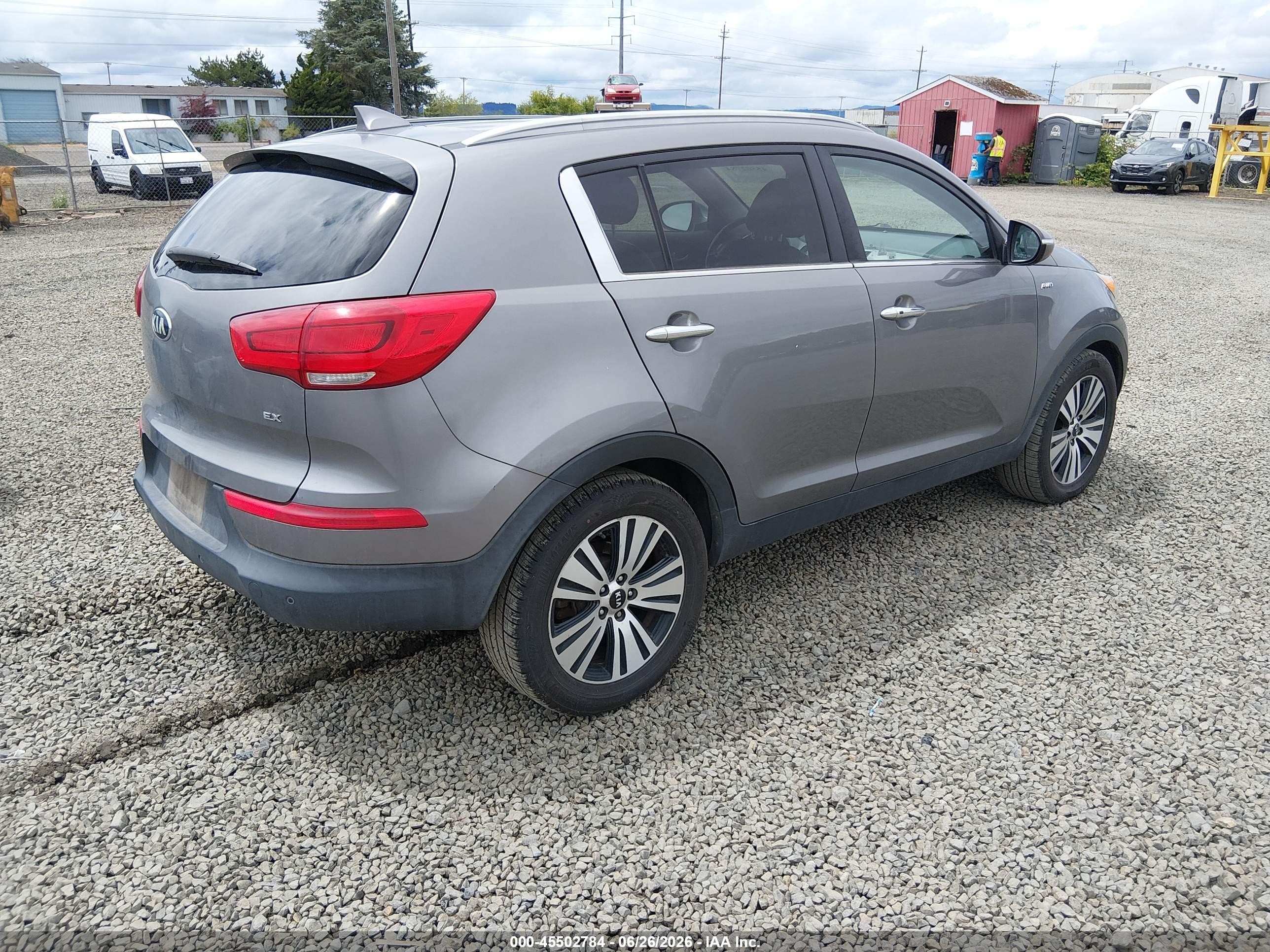 2015 Kia Sportage Ex Gray vin: KNDPCCAC2F7746336