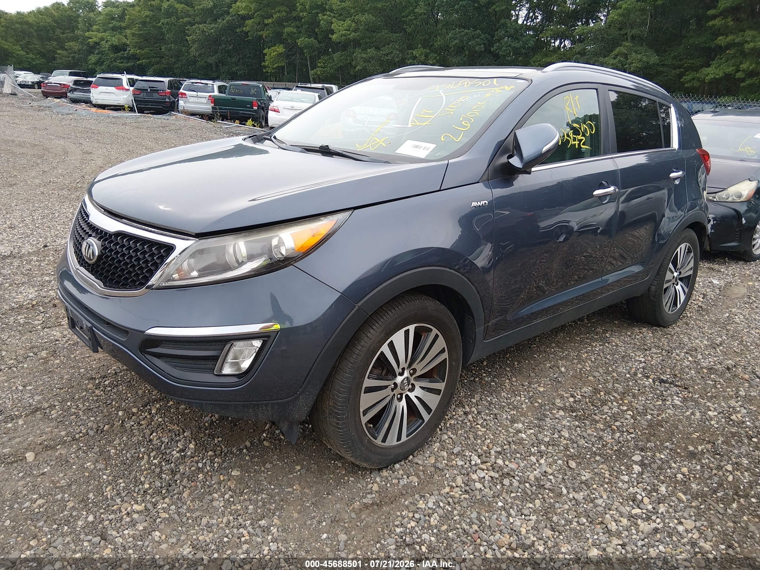 2014 Kia Sportage Ex Gray vin: KNDPCCAC4E7633180