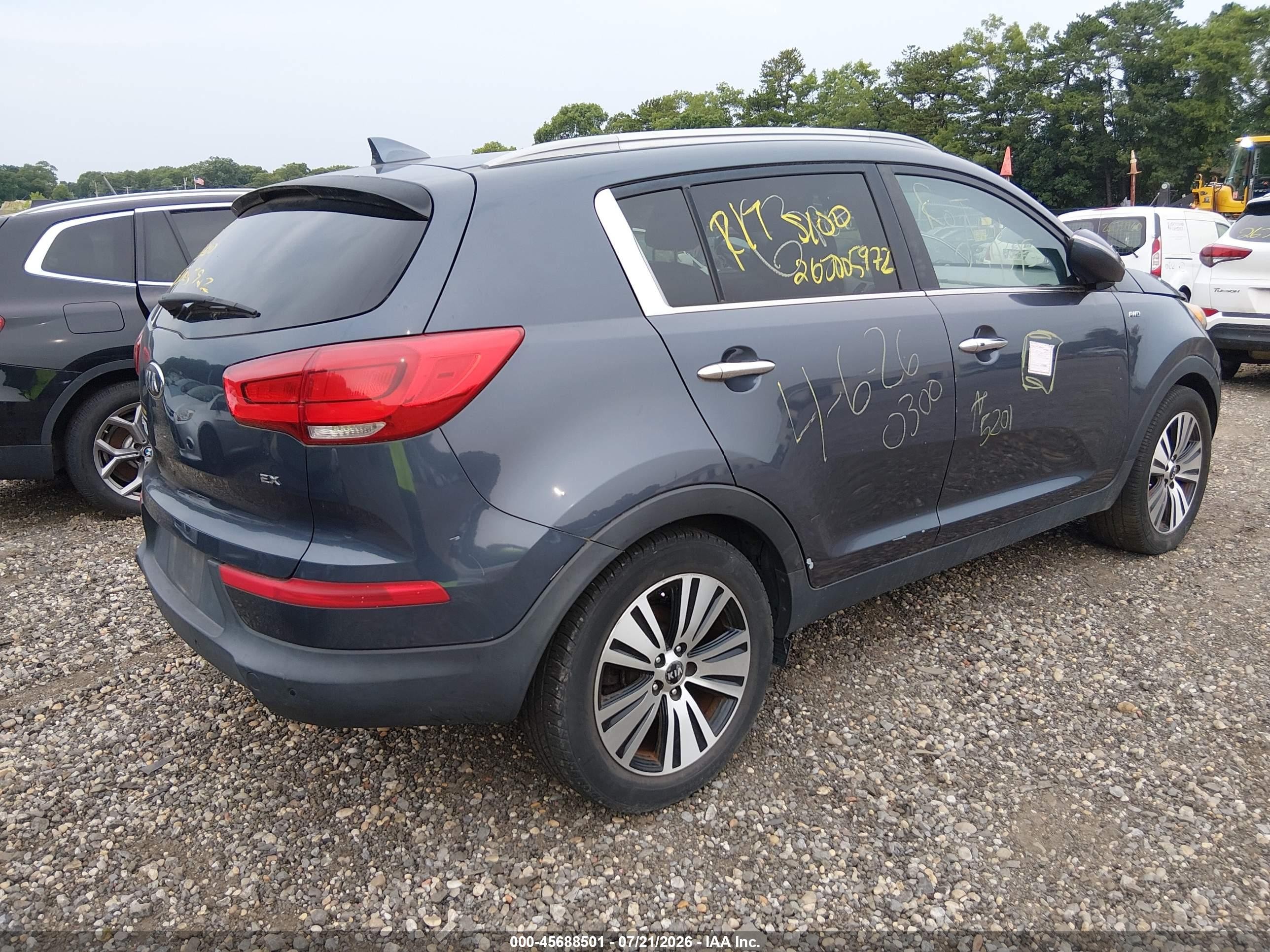 2014 Kia Sportage Ex Gray vin: KNDPCCAC4E7633180