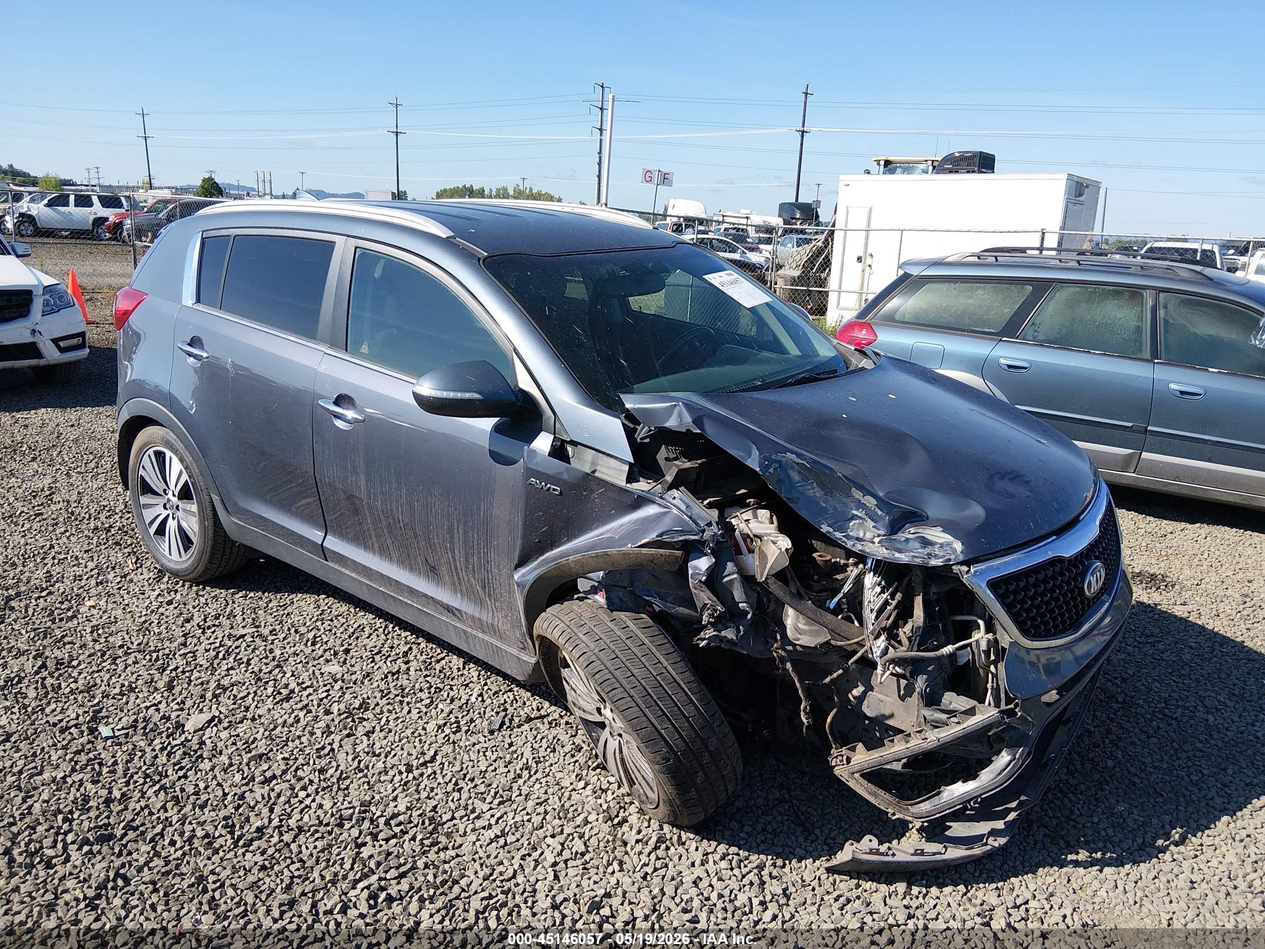 2014 Kia Sportage Ex Blue vin: KNDPCCAC5E7647847