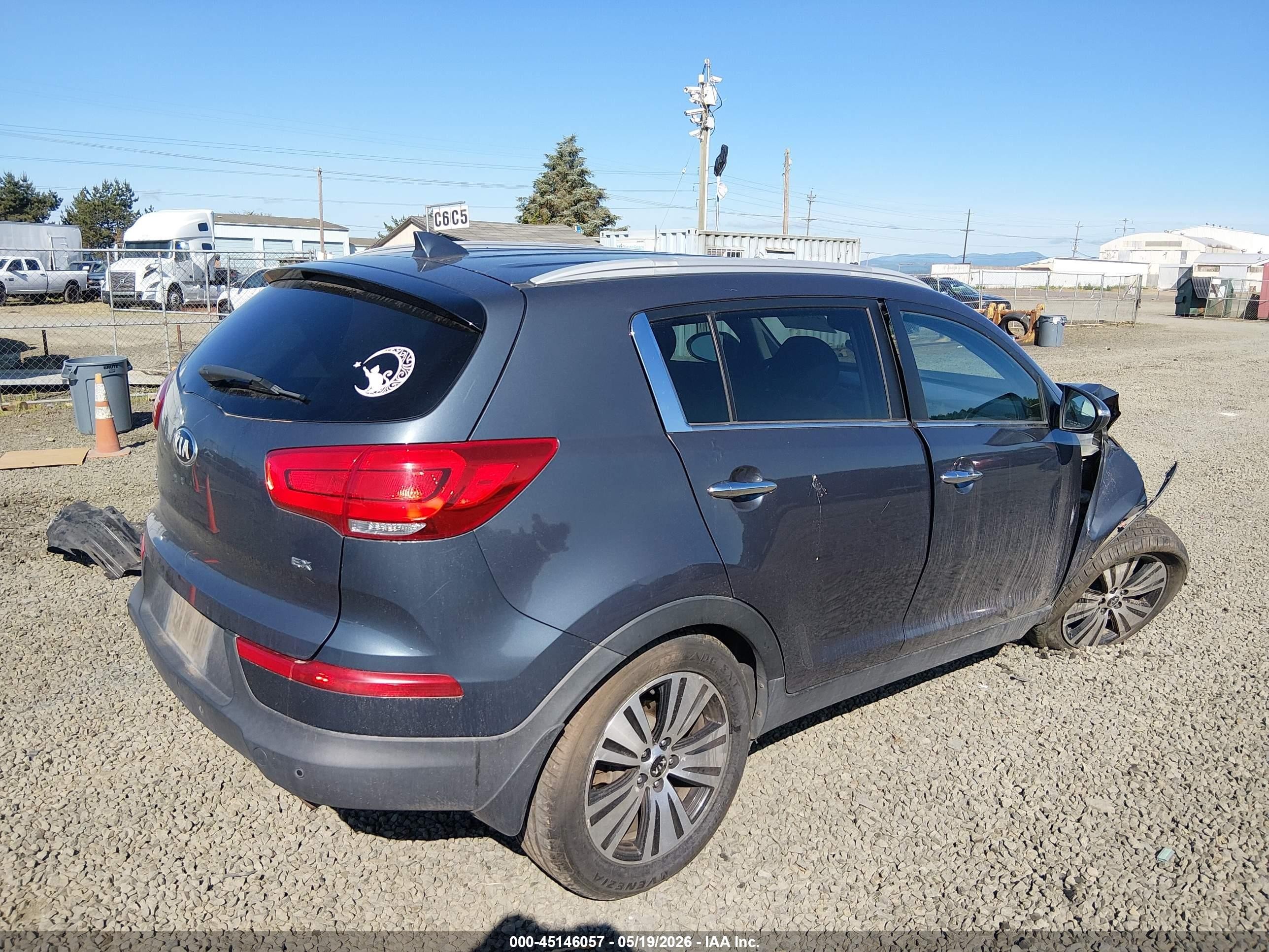2014 Kia Sportage Ex Blue vin: KNDPCCAC5E7647847
