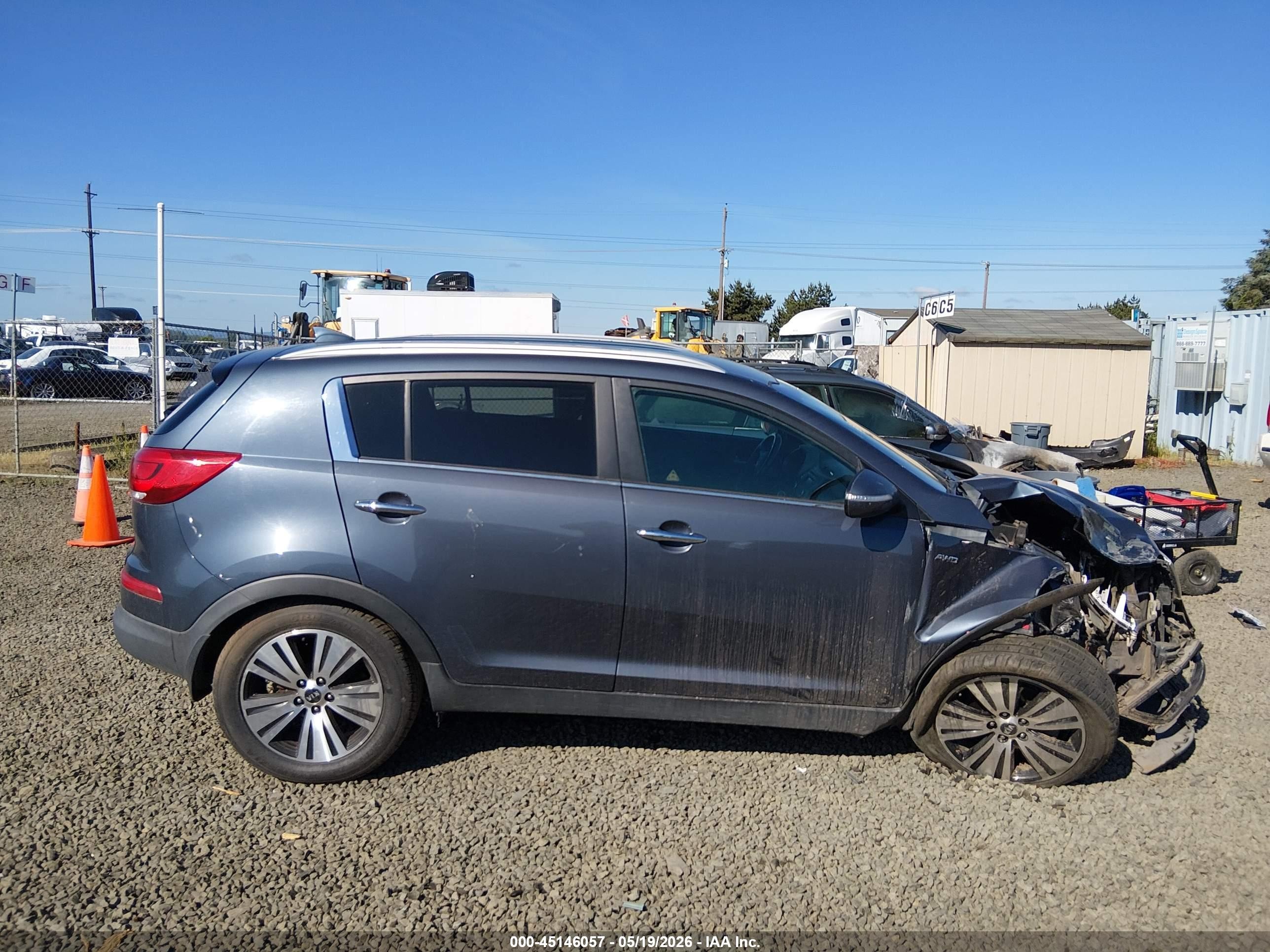 2014 Kia Sportage Ex Blue vin: KNDPCCAC5E7647847